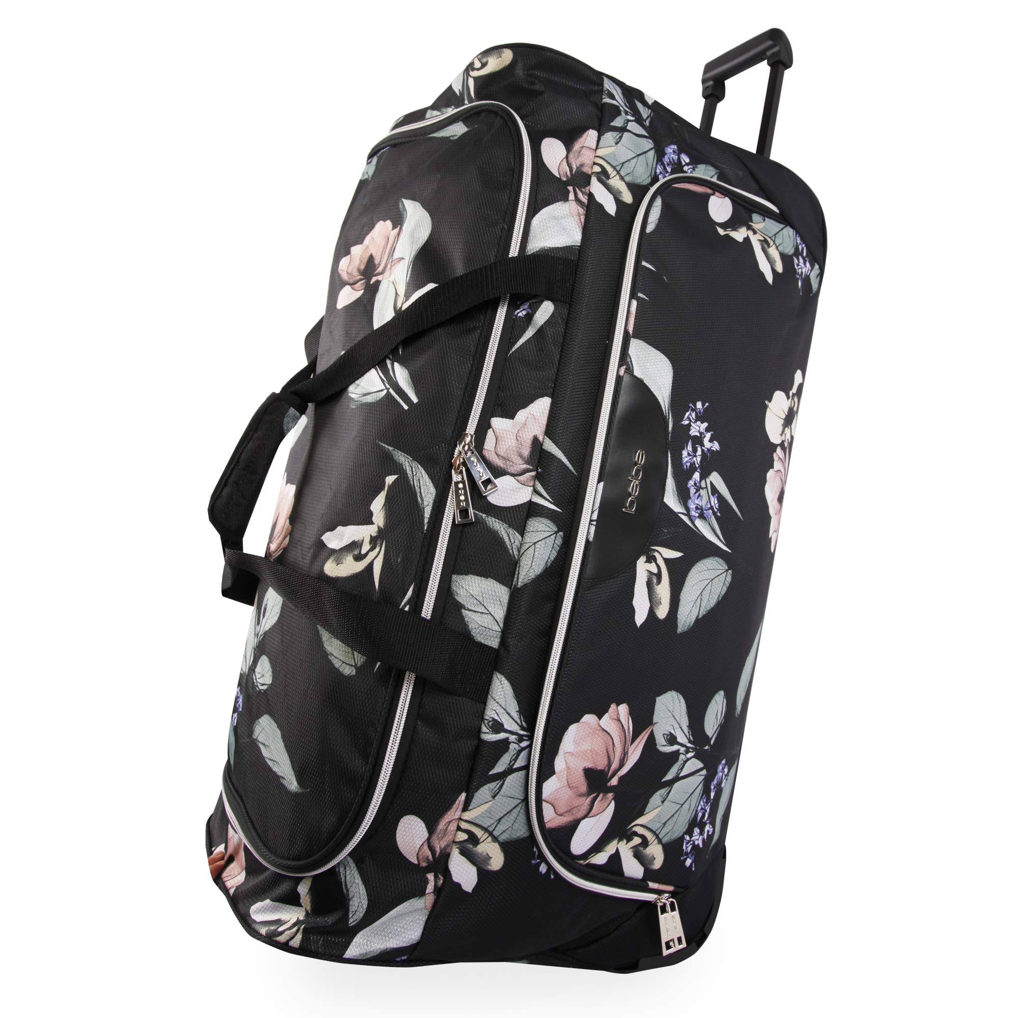 Bebe 30 Rolling Duffel Bag Black Floral WK_C5QM6Z1S Bebe 30 Rolling Duffel Bag Black Floral WK_C5QM6Z1S