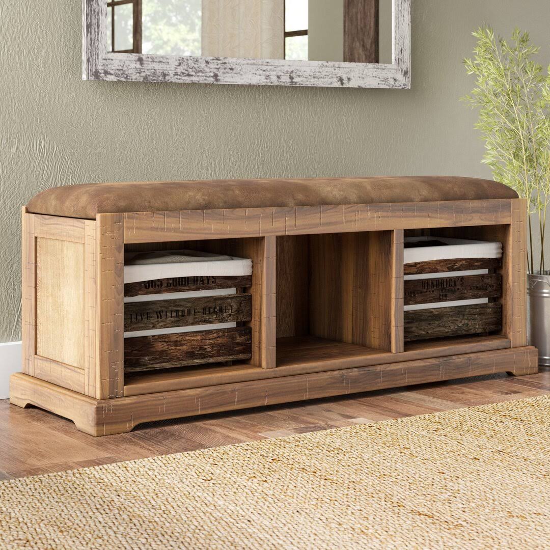 Loon Peak Donovan Solid Wood Hall Storage Bench, Brown QJ_WPYQCBF6 Loon Peak Donovan Solid Wood Hall Storage Bench, Brown QJ_WPYQCBF6
