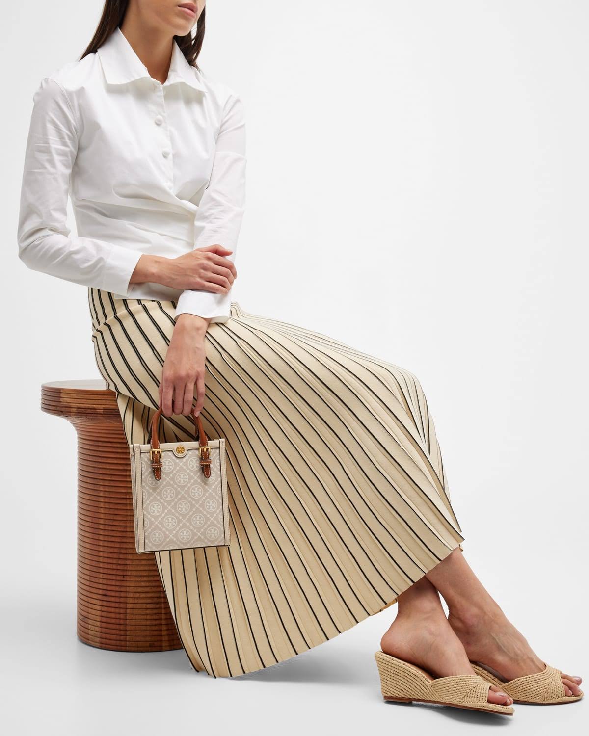 Tory Burch Women's Mini T Monogram Tote Bag - Ivory One-Size AD_A3HFUU6W