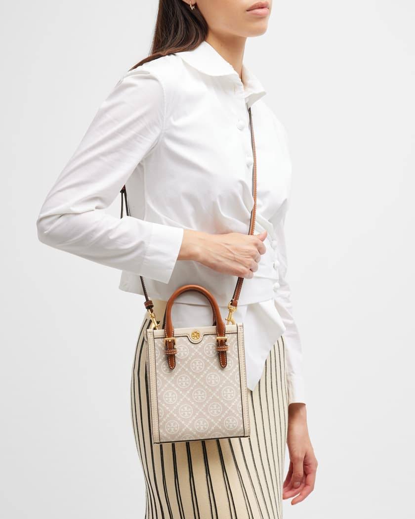Tory Burch Women's Mini T Monogram Tote Bag - Ivory One-Size AD_A3HFUU6W