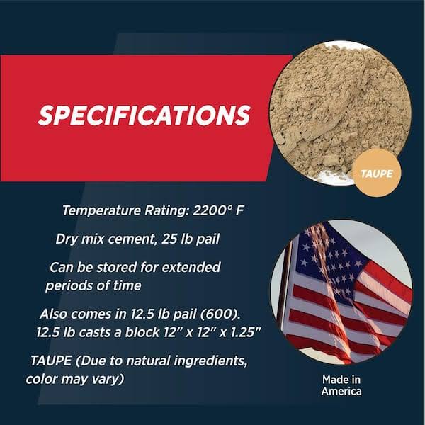 Rutland Castable Refractory Cement - 25 Lbs OV_CJPDMZNP Rutland Castable Refractory Cement - 25 Lbs OV_CJPDMZNP