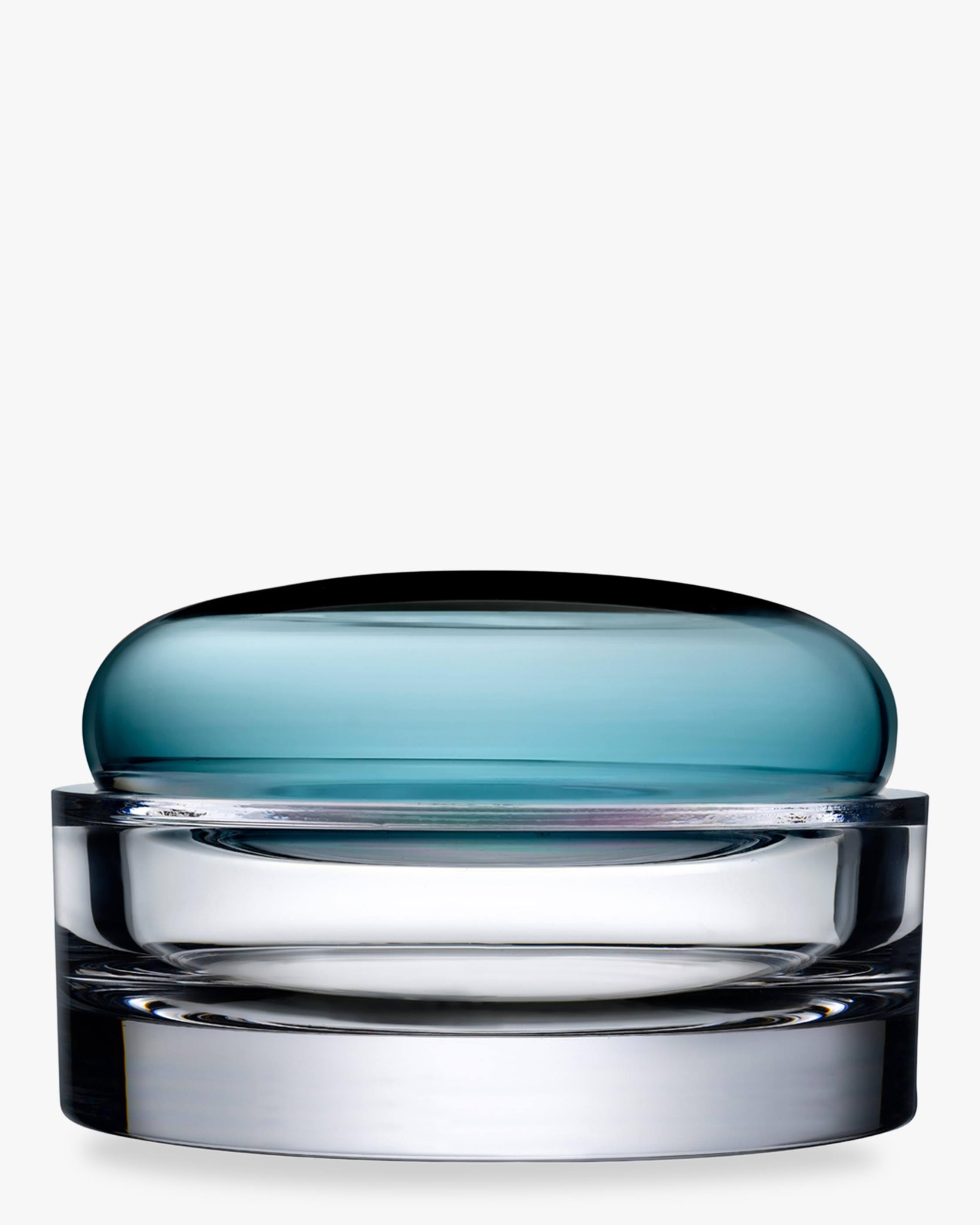 Nude Glass - Ecrin Lidded Vessel Wide Petroleum Green M6_2DACGGNT