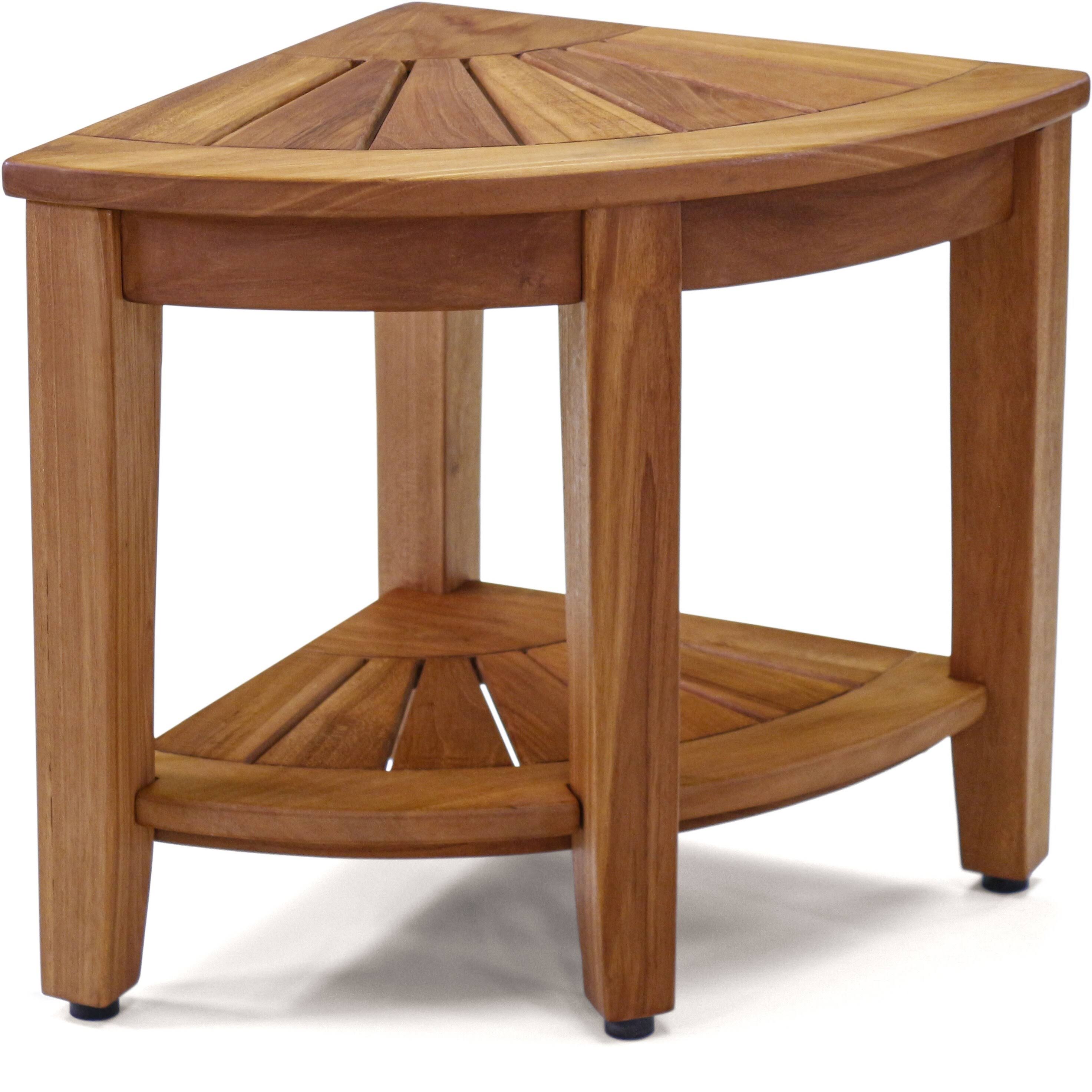 Aqua Teak Corner Stool With Shelf BB_GJZPBBL6
