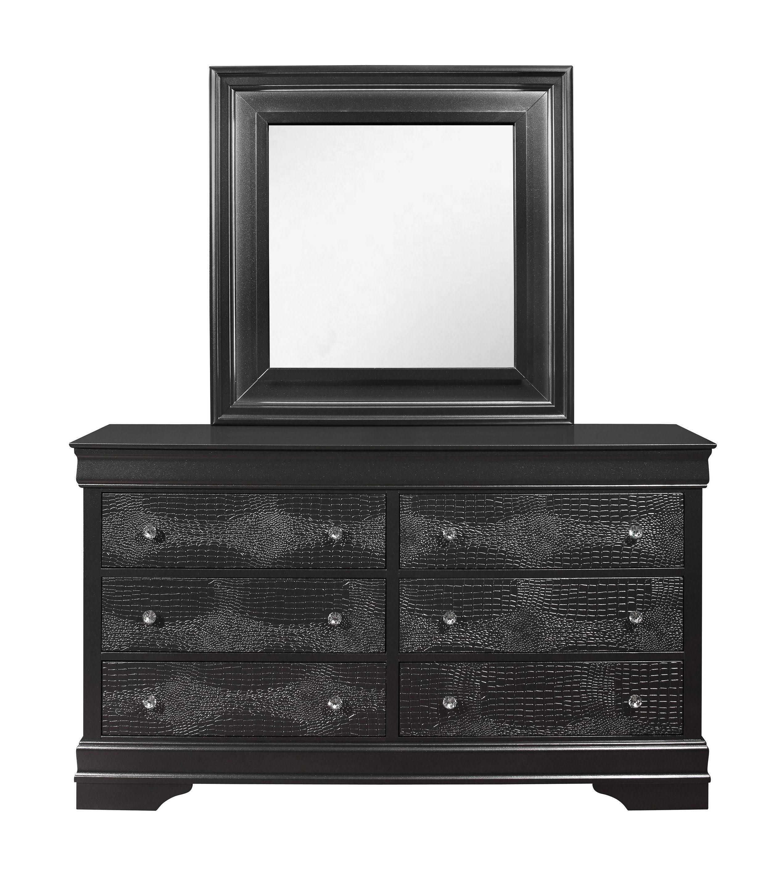 Global Furniture Usa Pompei Metallic Grey Queen Bed 0G_LWYOBQ19
