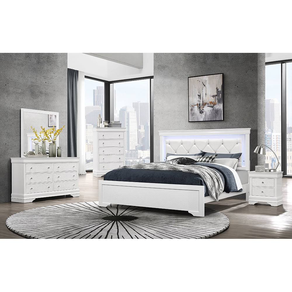 Global Furniture Usa Pompei Metallic Grey Queen Bed 0G_LWYOBQ19