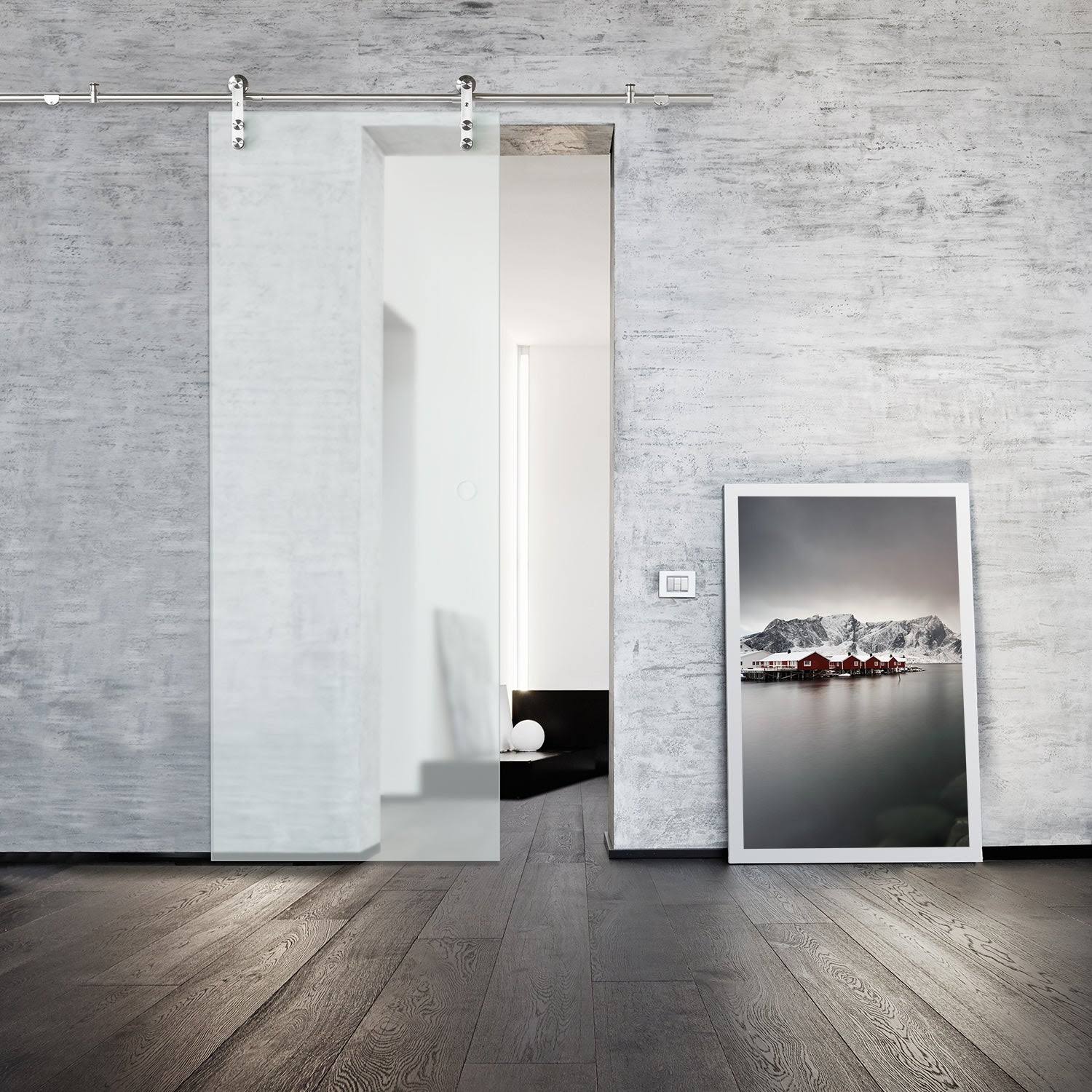Colonial Elegance 33 In. X 84 In. Glass Glacier Frosted Barn Door Slab And Hardware Kit, None PH_5M21LJCD Colonial Elegance 33 In. X 84 In. Glass Glacier Frosted Barn Door Slab And Hardware Kit, None PH_5M21LJCD