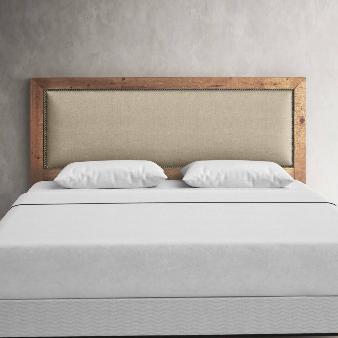 Caspen Upholstered Panel Headboard Size: King, Color: Distressed Pine AE_B19XVONH Caspen Upholstered Panel Headboard Size: King, Color: Distressed Pine AE_B19XVONH