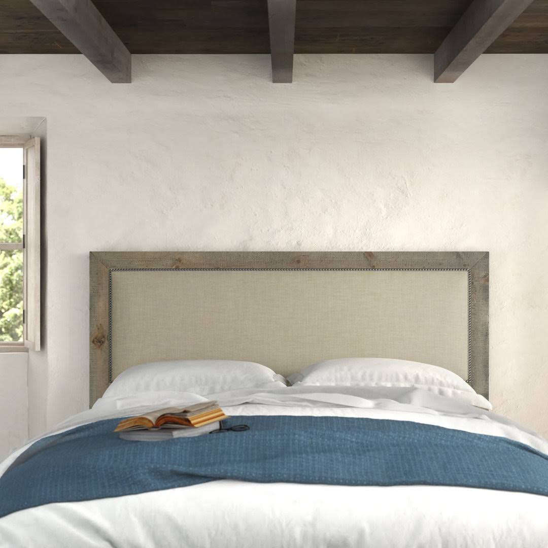 Caspen Upholstered Panel Headboard Size: King, Color: Distressed Pine AE_B19XVONH Caspen Upholstered Panel Headboard Size: King, Color: Distressed Pine AE_B19XVONH
