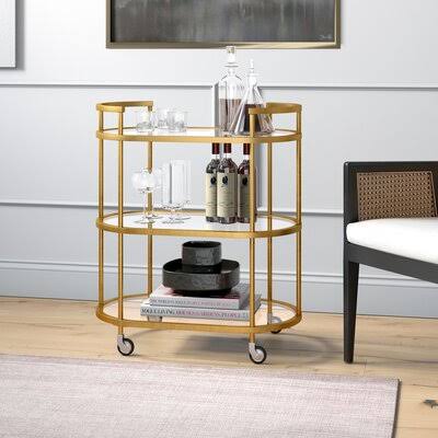 Allmodern Rosario Bar Cart Frame Color: Brass N6_UCBWXFR7 Allmodern Rosario Bar Cart Frame Color: Brass N6_UCBWXFR7