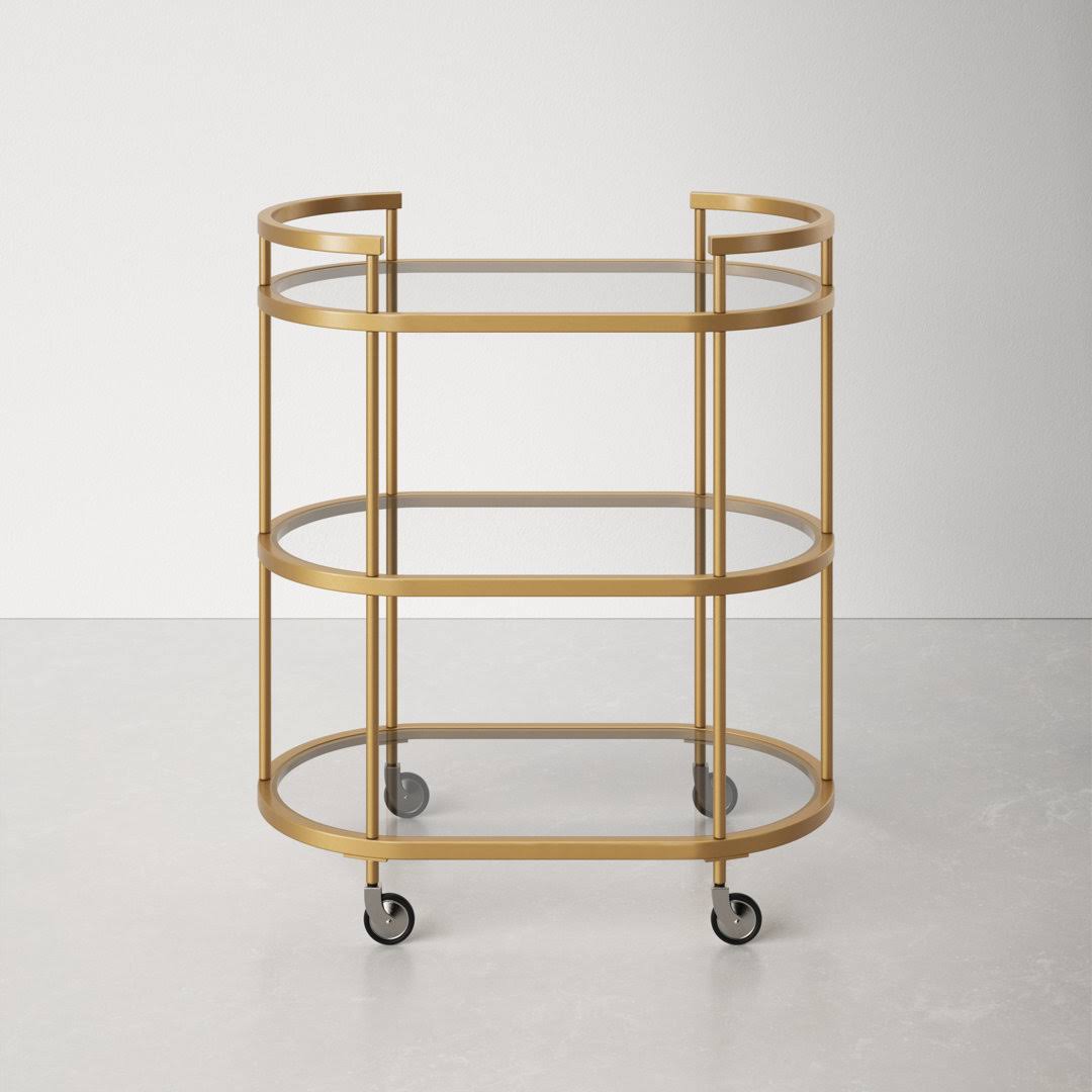 Allmodern Rosario Bar Cart Frame Color: Brass N6_UCBWXFR7 Allmodern Rosario Bar Cart Frame Color: Brass N6_UCBWXFR7