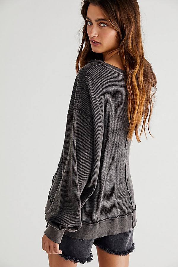 Free People Buttercup Thermal - Black - Size Xs 7N_ZOBBY55I