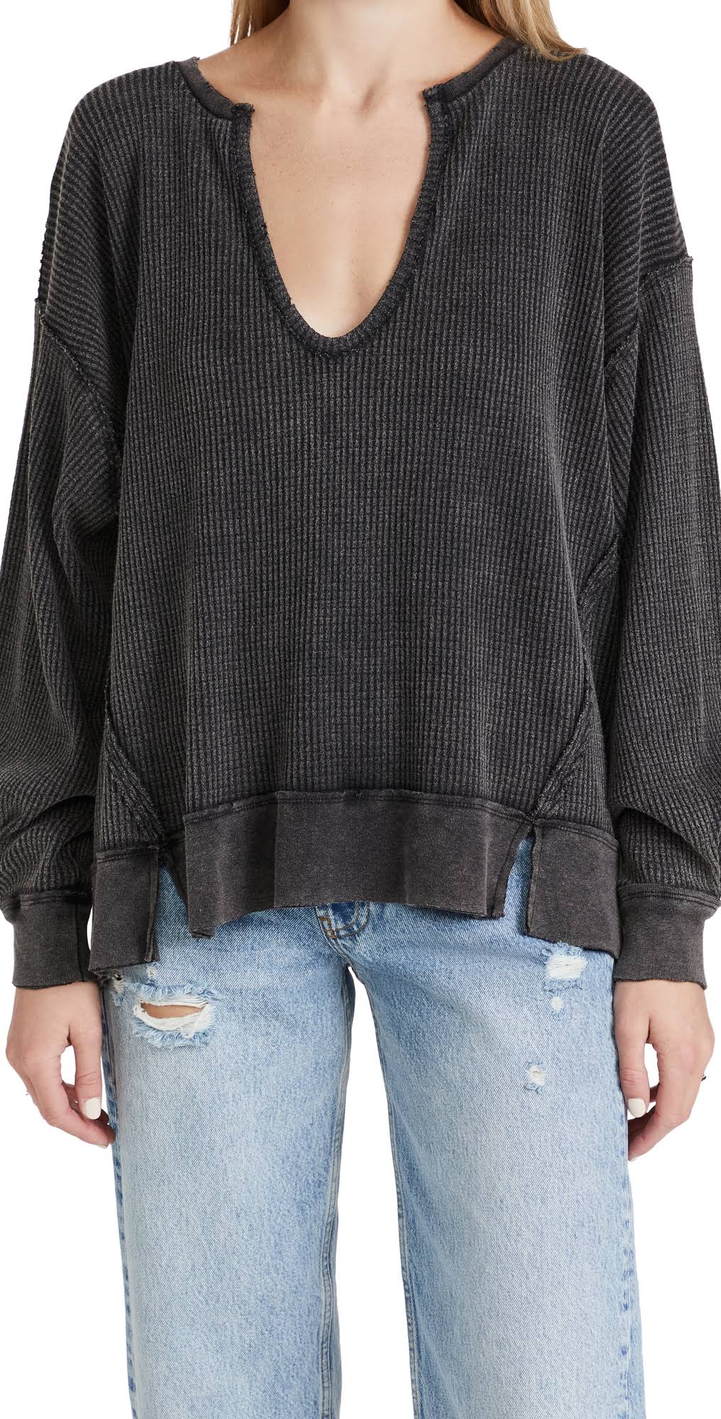 Free People Buttercup Thermal - Black - Size Xs 7N_ZOBBY55I