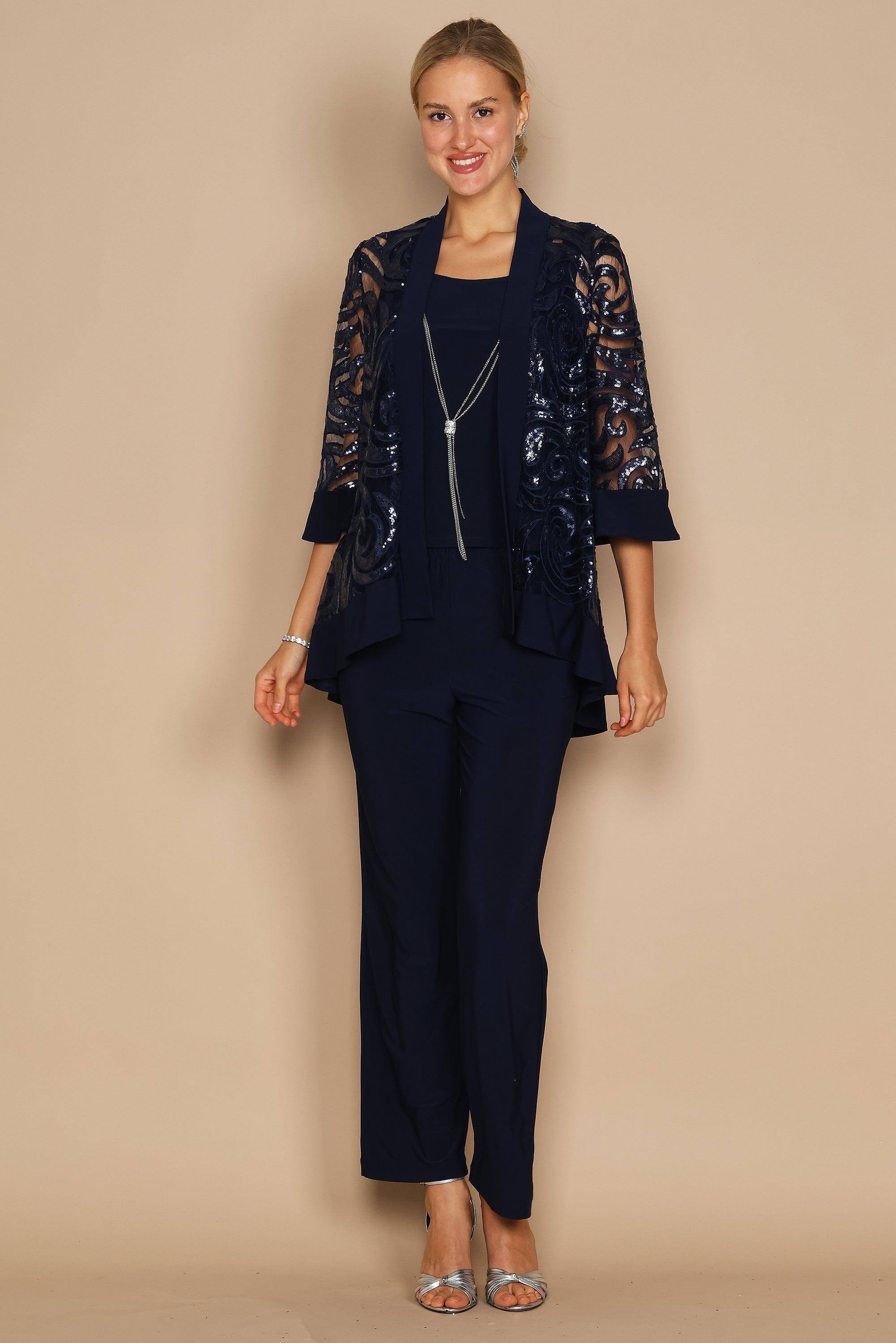 R&M Richards Formal Pantsuit With Jacket 2343 Navy / 12 SY_ZAVD7EM5