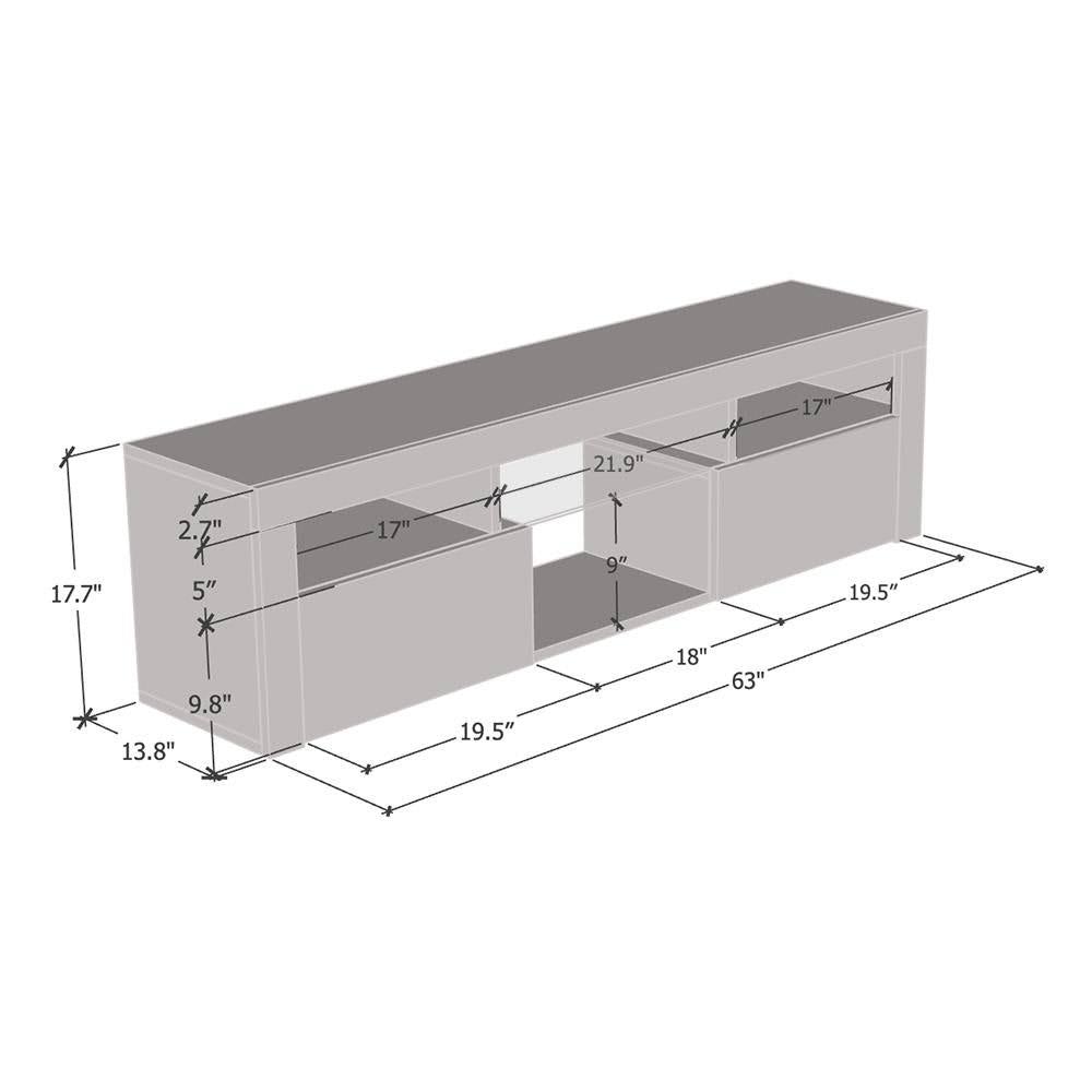 Meble Furniture & Rugs Bari 160 Wall Mounted Floating 63 Tv Stand With 16 Color Leds - White/Black G2_YLPWFMBS Meble Furniture & Rugs Bari 160 Wall Mounted Floating 63 Tv Stand With 16 Color Leds - White/Black G2_YLPWFMBS