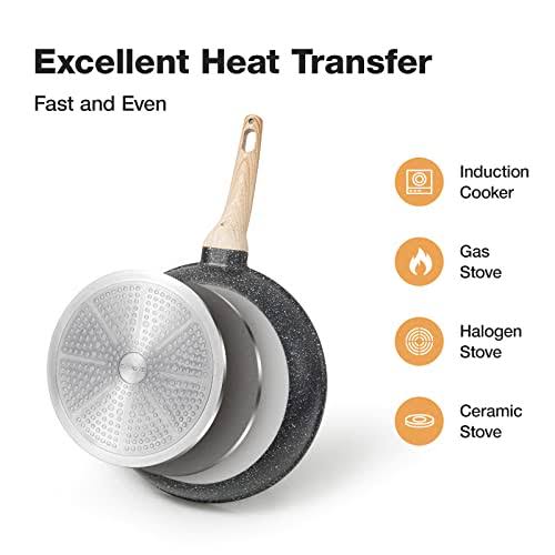 Carote Nonstick Granite Cookware Sets, 10 Pcs Pots And Pans Set, Non Stick Stone Kitchen Cookware Set With Frying Pans(Granite, Induction Cookware) YF_VNWEX9E1
