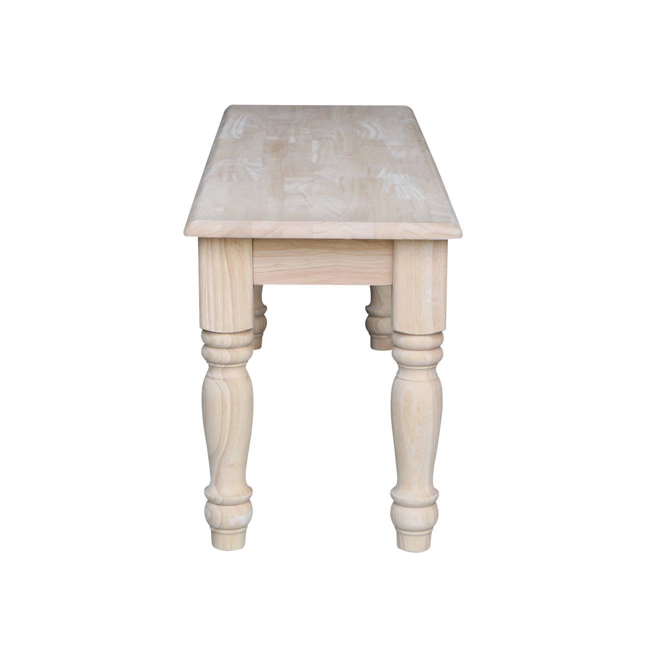 International Concepts Farmhouse Bench Unfinished 3D_28YPFMOK International Concepts Farmhouse Bench Unfinished 3D_28YPFMOK