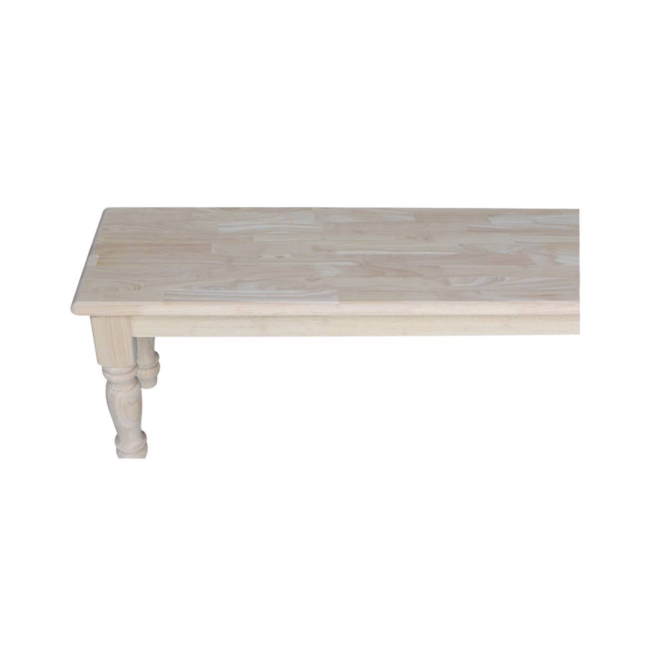 International Concepts Farmhouse Bench Unfinished 3D_28YPFMOK International Concepts Farmhouse Bench Unfinished 3D_28YPFMOK