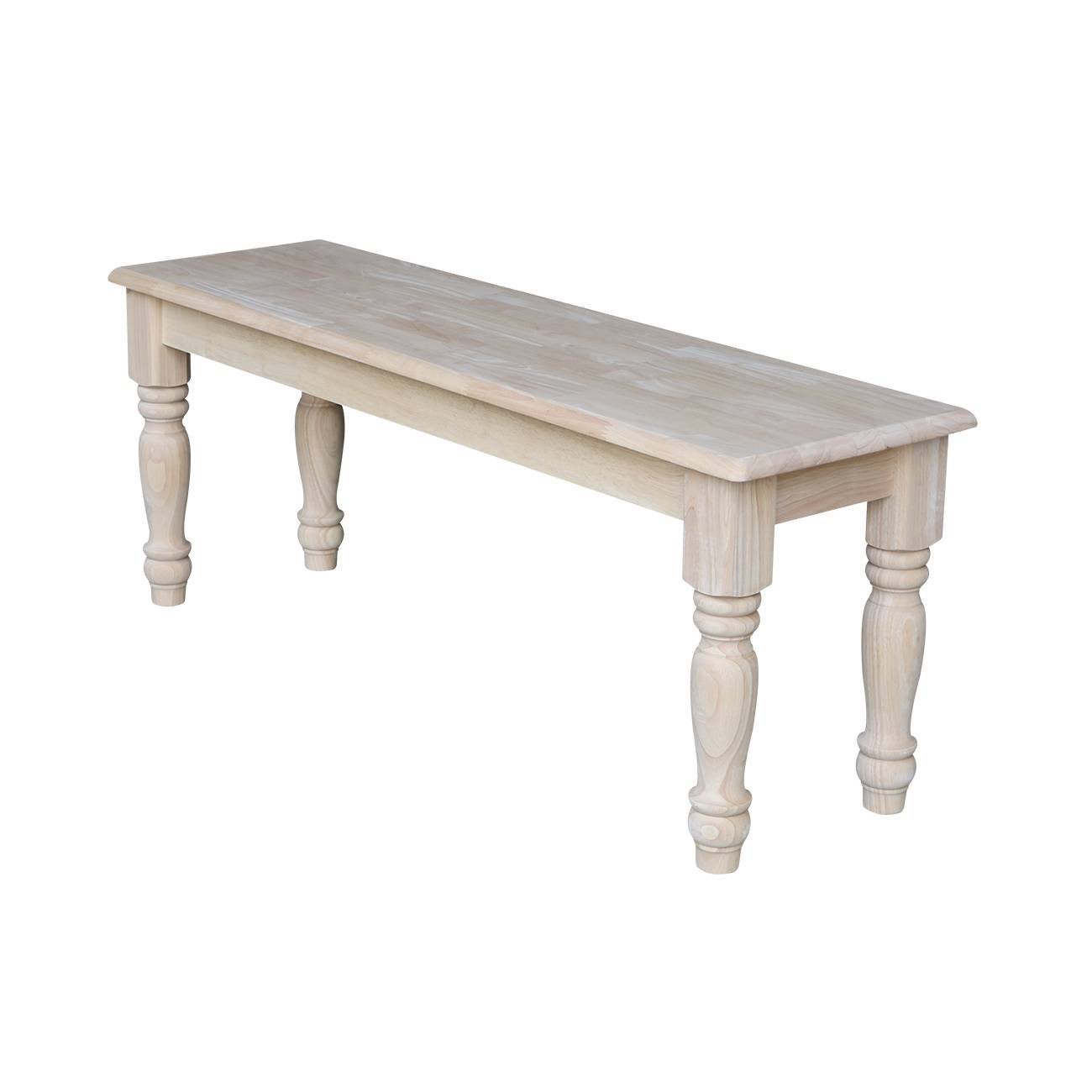 International Concepts Farmhouse Bench Unfinished 3D_28YPFMOK International Concepts Farmhouse Bench Unfinished 3D_28YPFMOK