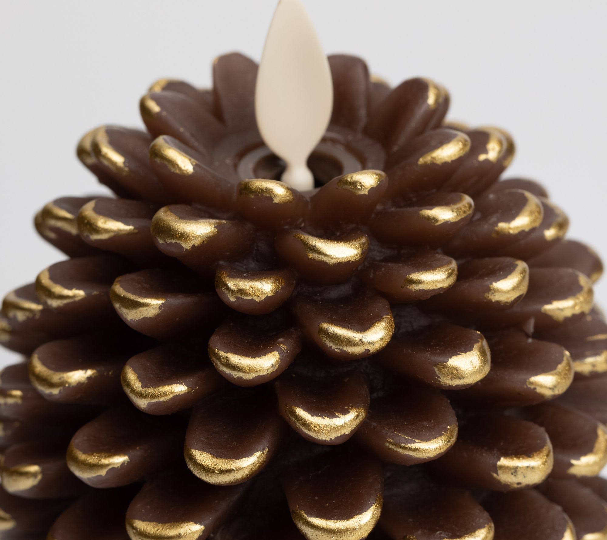 Luminara Set Of Two Flameless Pinecone Candles And Two Remote Controls - White YQ_BNVHAO9I
