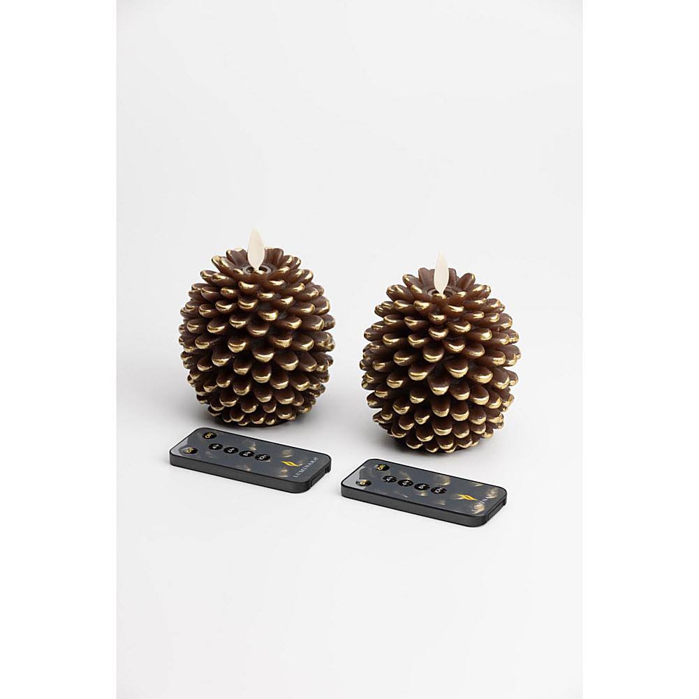 Luminara Set Of Two Flameless Pinecone Candles And Two Remote Controls - White YQ_BNVHAO9I Luminara Set Of Two Flameless Pinecone Candles And Two Remote Controls - White YQ_BNVHAO9I