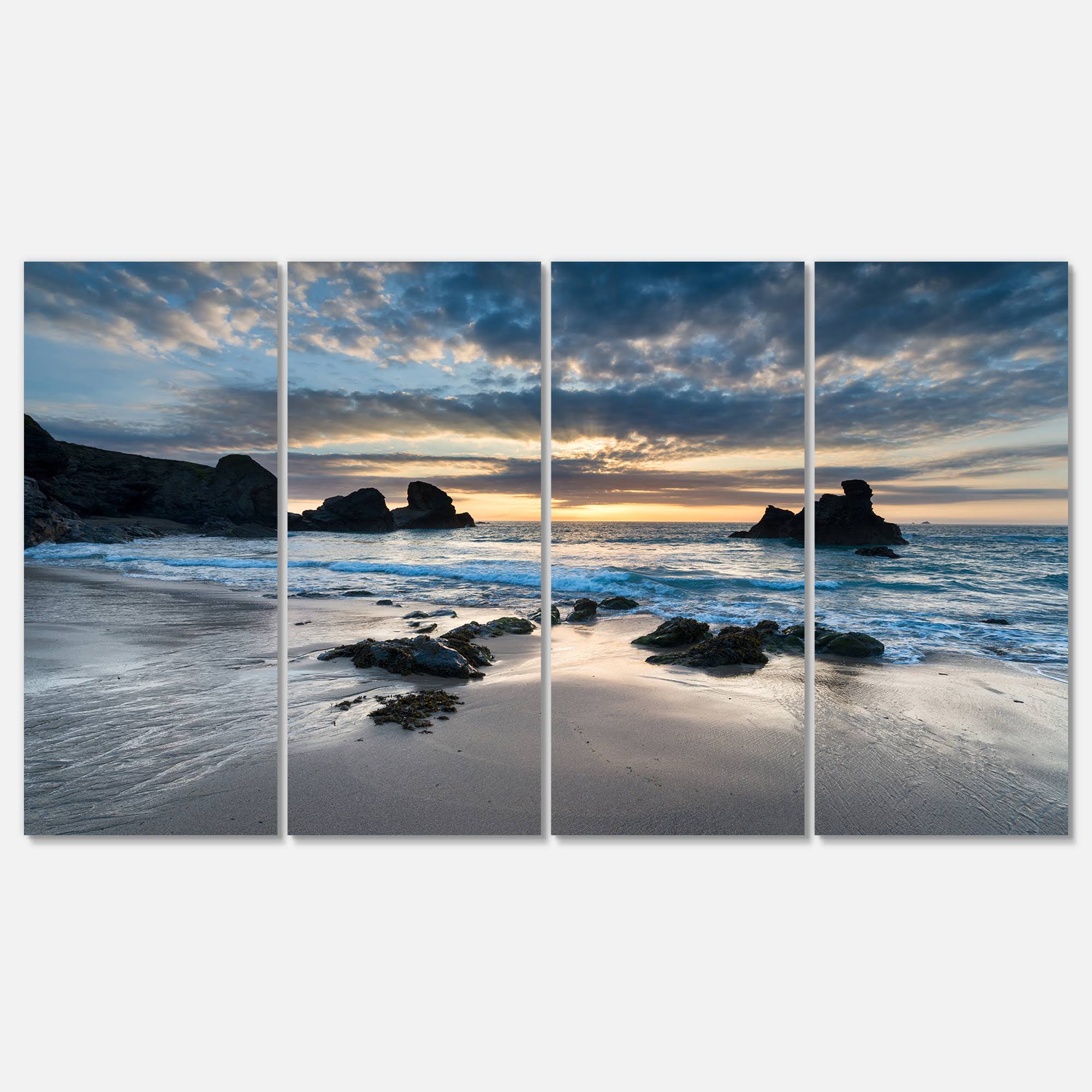 Designart 'Beautiful Porthcothan Bay ' Seashore Canvas Art Print, Size: 60 Inchx32 Inch 5 Panels 4C_R5CBSZXB Designart 'Beautiful Porthcothan Bay ' Seashore Canvas Art Print, Size: 60 Inchx32 Inch 5 Panels 4C_R5CBSZXB