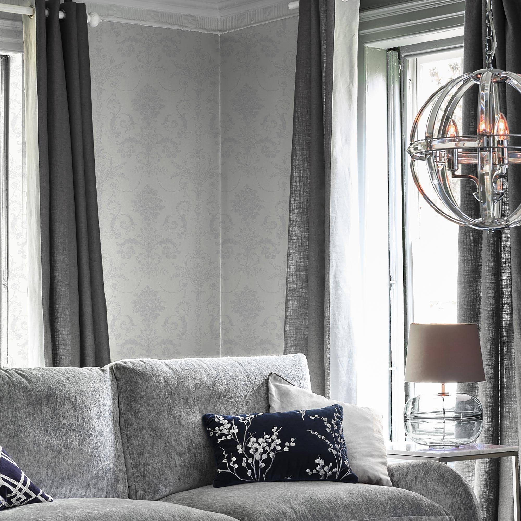 Laura Ashley Josette Wallpaper, White ZU_RFDMVL5Z