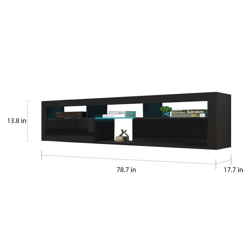 Meble Furniture & Rugs Bari 200 Wall Mounted Floating 79 Tv Stand With 16 Color Leds - White GN_AO9UHAKH Meble Furniture & Rugs Bari 200 Wall Mounted Floating 79 Tv Stand With 16 Color Leds - White GN_AO9UHAKH