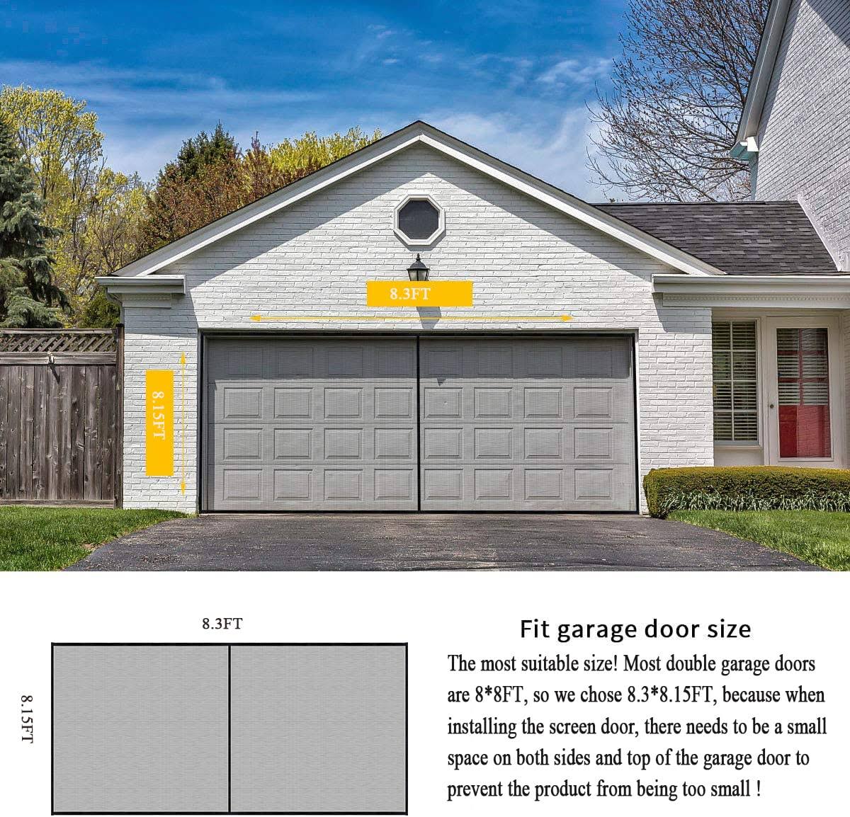Liamst Garage Door Screen For 8x8ft, 1 Car Garage Doors- Reinforced Fiberglass Door Screen,Stronger High Energy Magnets ,Hands Free Magnetic Screen P5_JJJWDR10 Liamst Garage Door Screen For 8x8ft, 1 Car Garage Doors- Reinforced Fiberglass Door Screen,Stronger High Energy Magnets ,Hands Free Magnetic Screen P5_JJJWDR10
