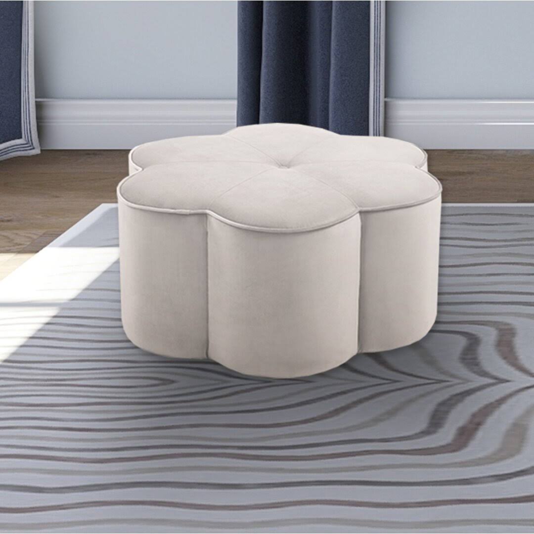 Cloyd 32 Wide Velvet Tufted Pouf Ottoman Fabric: Cream YB_UPMASLEJ Cloyd 32 Wide Velvet Tufted Pouf Ottoman Fabric: Cream YB_UPMASLEJ