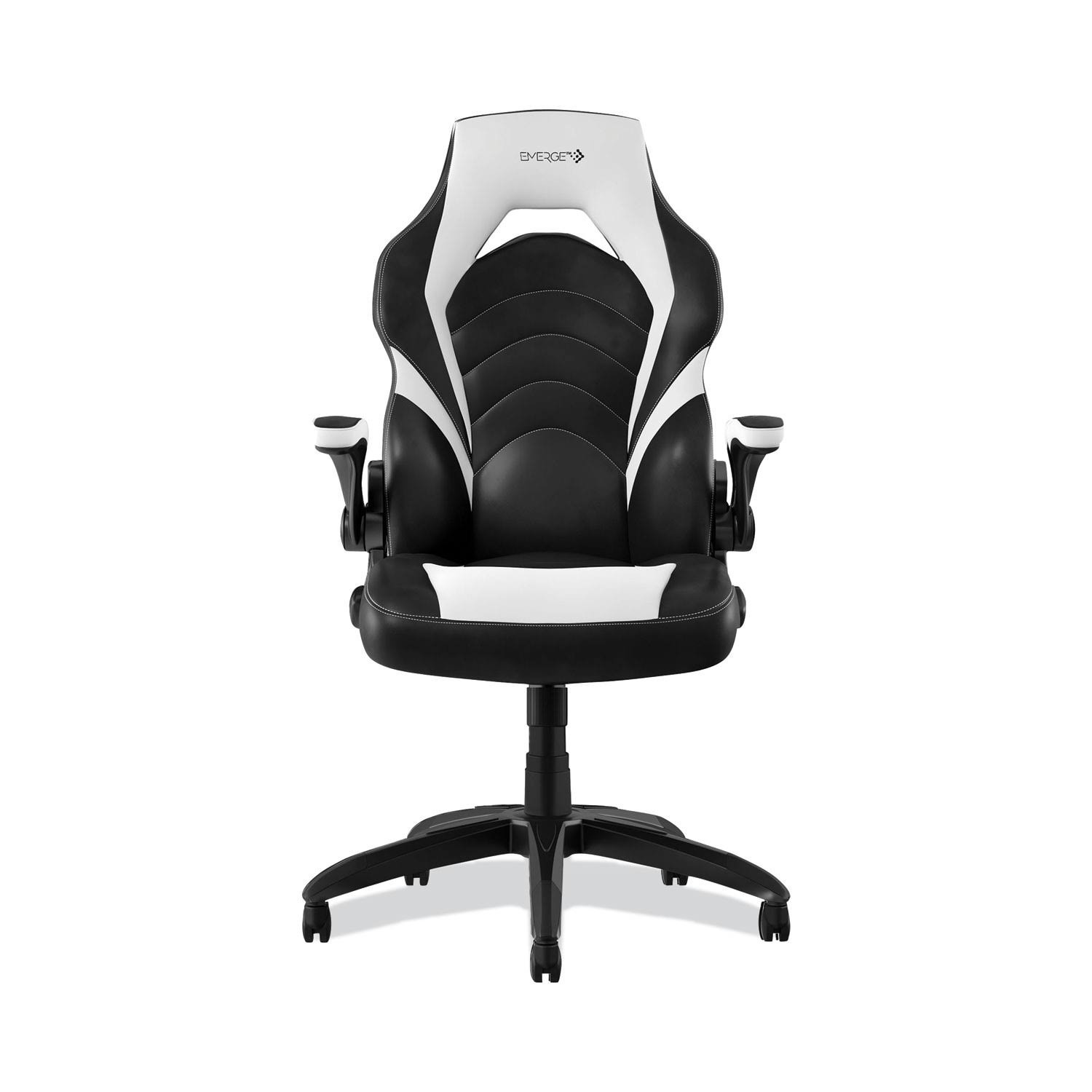 Emerge Vortex Bonded Leather Gaming Chair, Black & White N3_1NEZBQBL