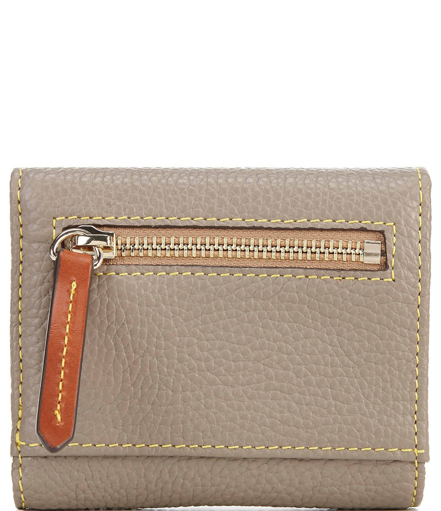 Dooney & Bourke Pebble Leather Small Flap Wallet - White QE_ECFES61O