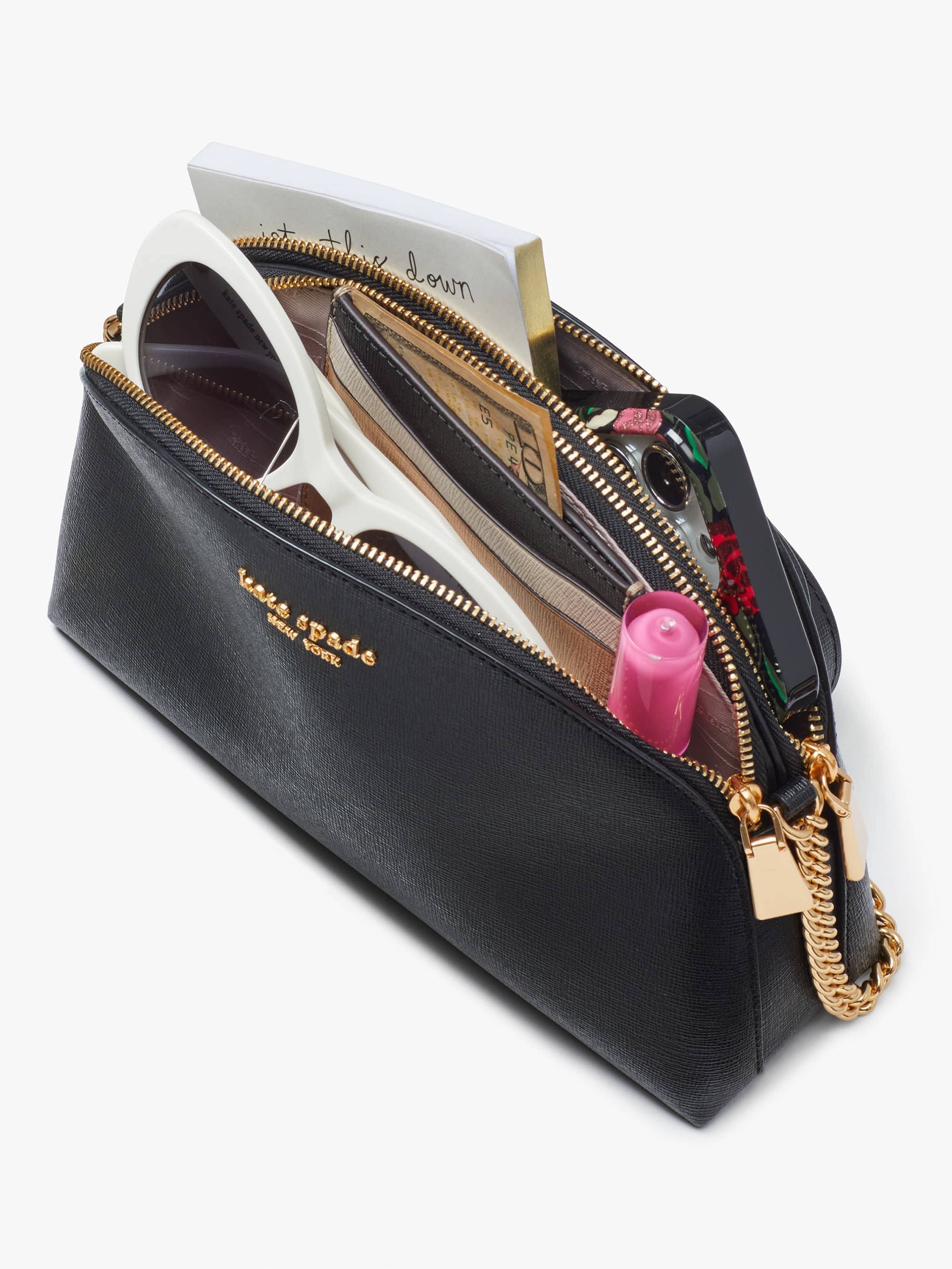 Kate Spade New York Morgan Saffiano Leather Dome Crossbody - Black UR_CTEKONXX
