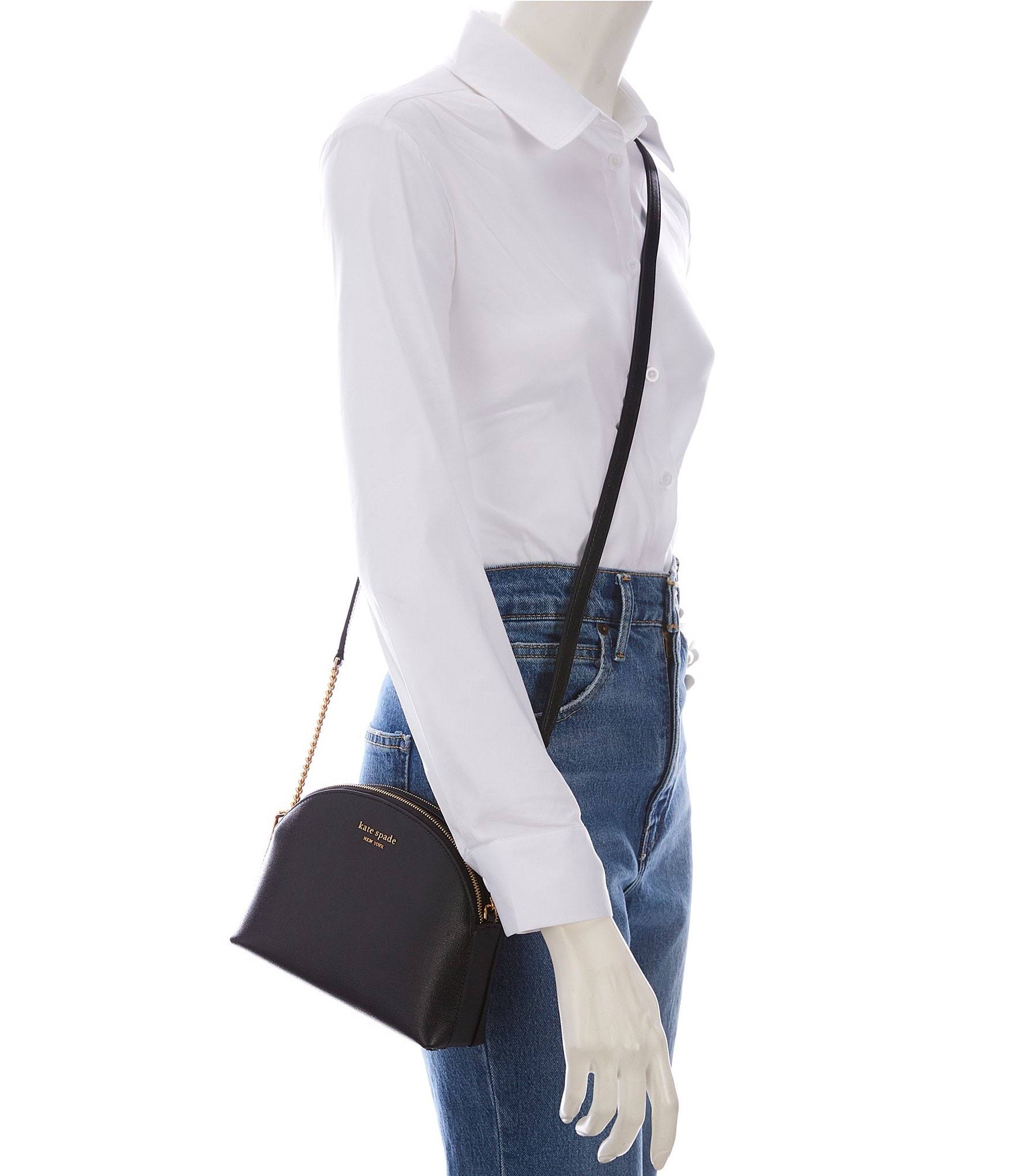Kate Spade New York Morgan Saffiano Leather Dome Crossbody - Black UR_CTEKONXX
