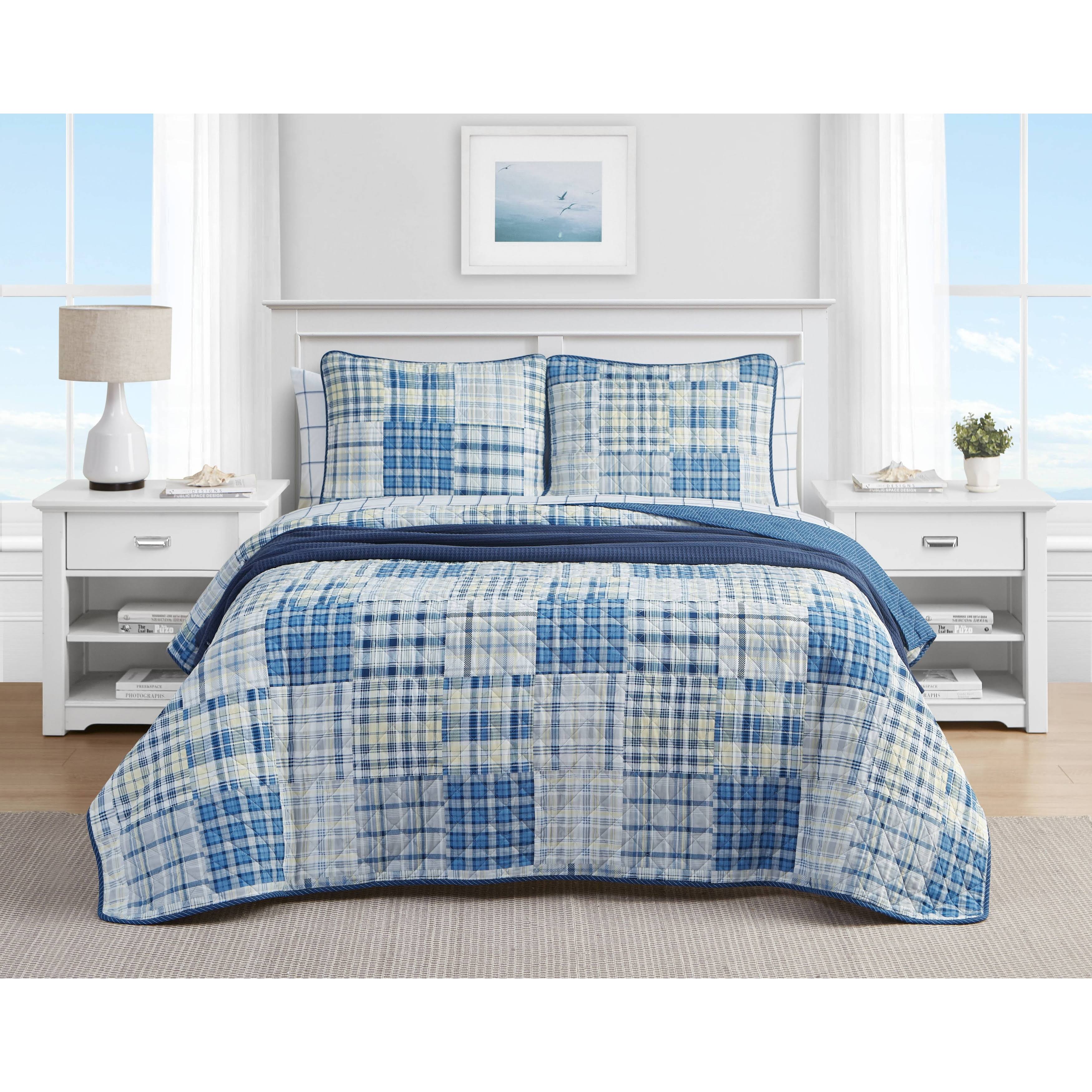 Nautica Raeford Cotton Quilt Set, Blue, Full/Queen 9U_55MICA7M