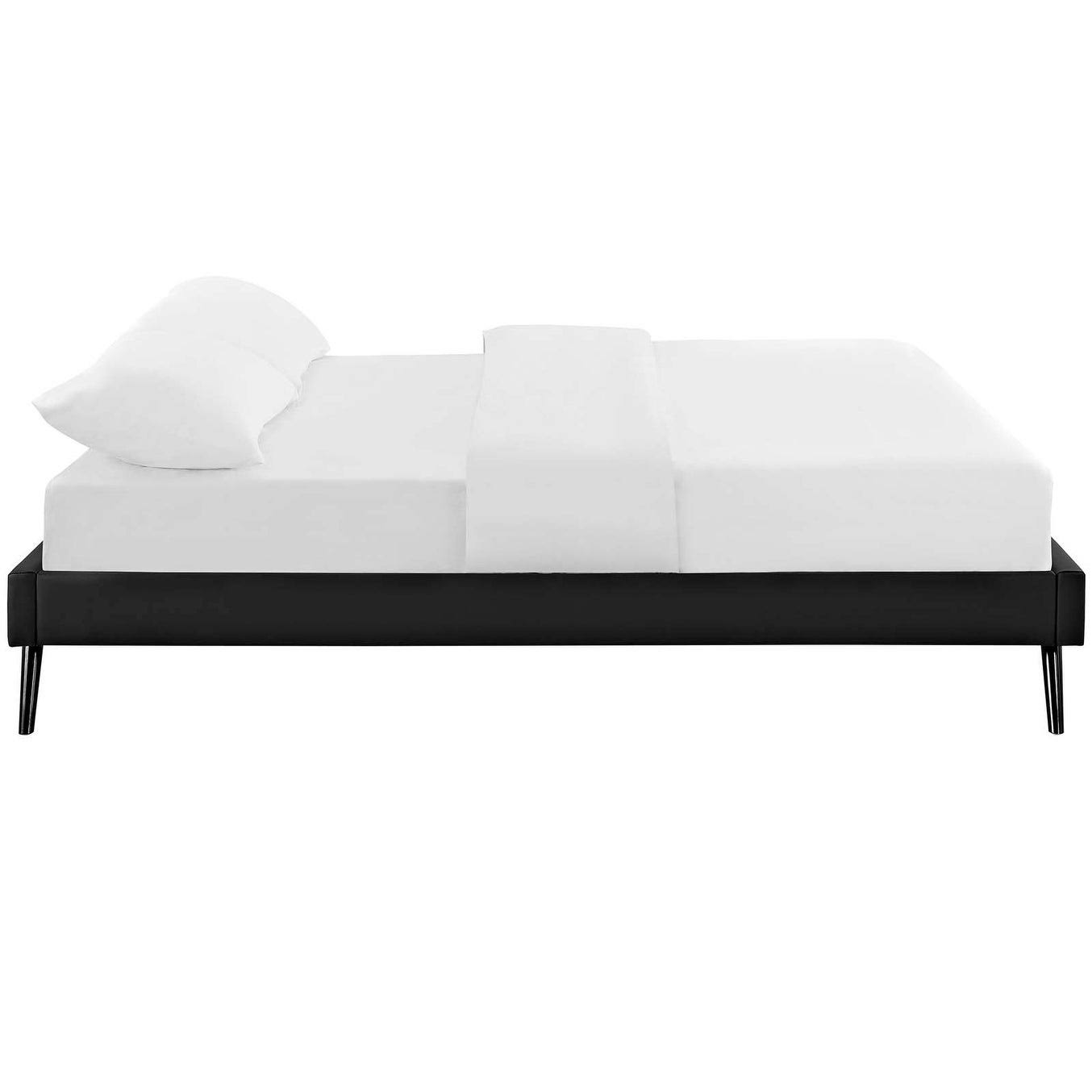 Modway Loryn Queen Vinyl Bed Frame With Round Splayed Legs - Black UO_MZFE8U5O