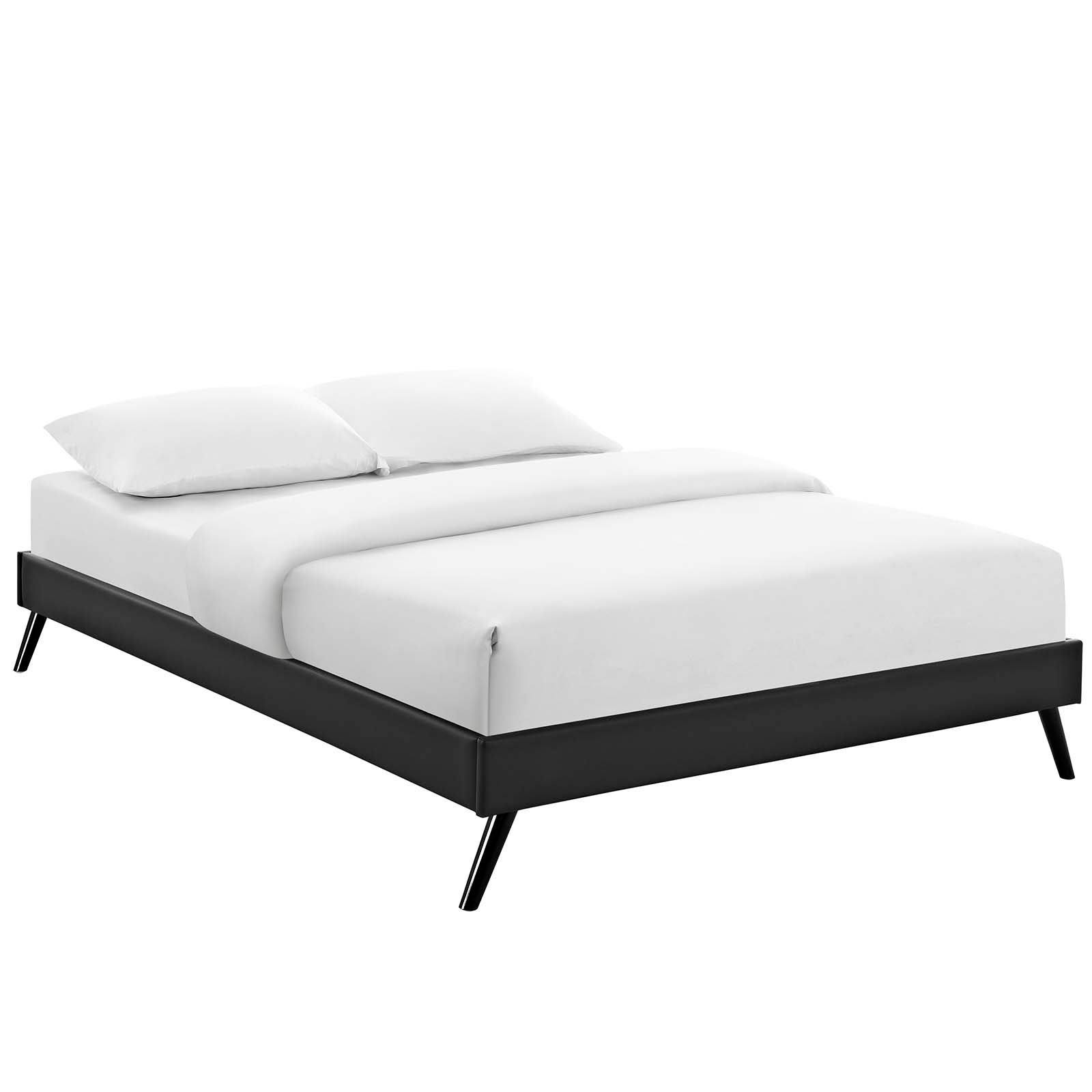Modway Loryn Queen Vinyl Bed Frame With Round Splayed Legs - Black UO_MZFE8U5O
