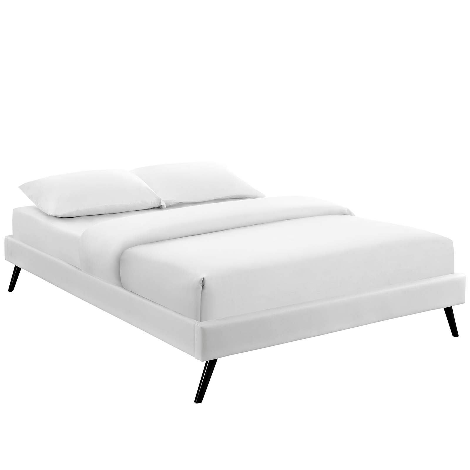 Modway Loryn Queen Vinyl Bed Frame With Round Splayed Legs - Black UO_MZFE8U5O