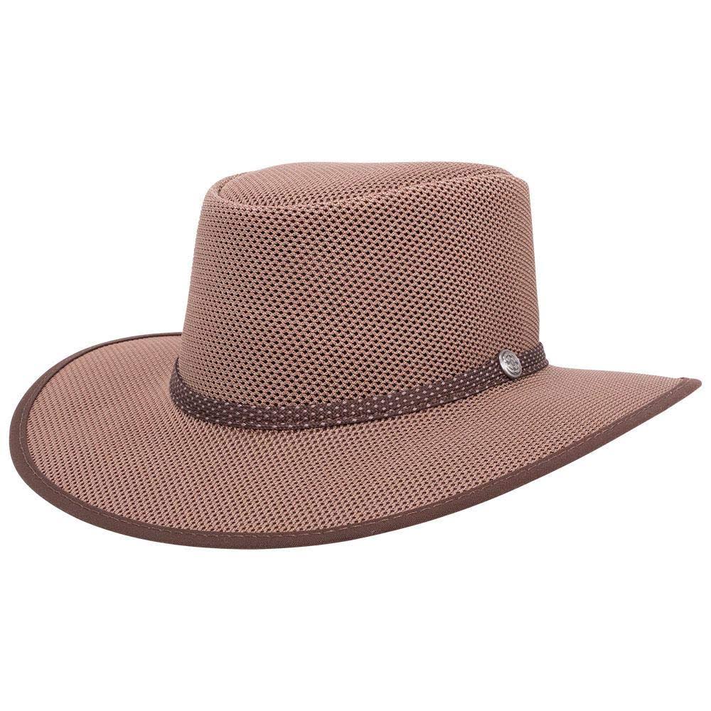 New American Hat Makers Cabana Mesh Leather Hat, Brown IT_BEEDGXCB