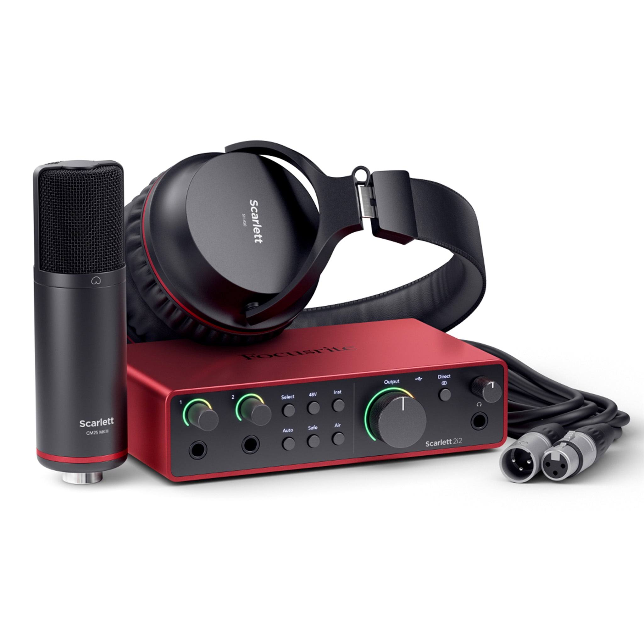 Focusrite Scarlett 2i2 4th Gen Usb Interface W/ Sw, W/ Headphones, 2x 6' Xlr Cable BN_ITRNZABF Focusrite Scarlett 2i2 4th Gen Usb Interface W/ Sw, W/ Headphones, 2x 6' Xlr Cable BN_ITRNZABF