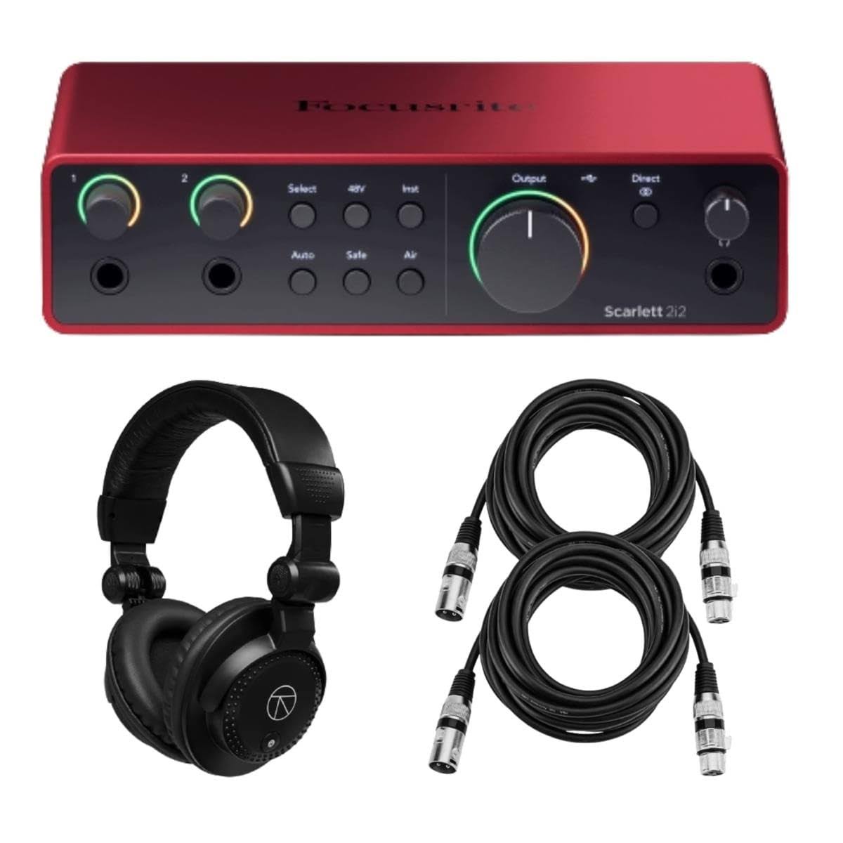 Focusrite Scarlett 2i2 4th Gen Usb Interface W/ Sw, W/ Headphones, 2x 6' Xlr Cable BN_ITRNZABF Focusrite Scarlett 2i2 4th Gen Usb Interface W/ Sw, W/ Headphones, 2x 6' Xlr Cable BN_ITRNZABF