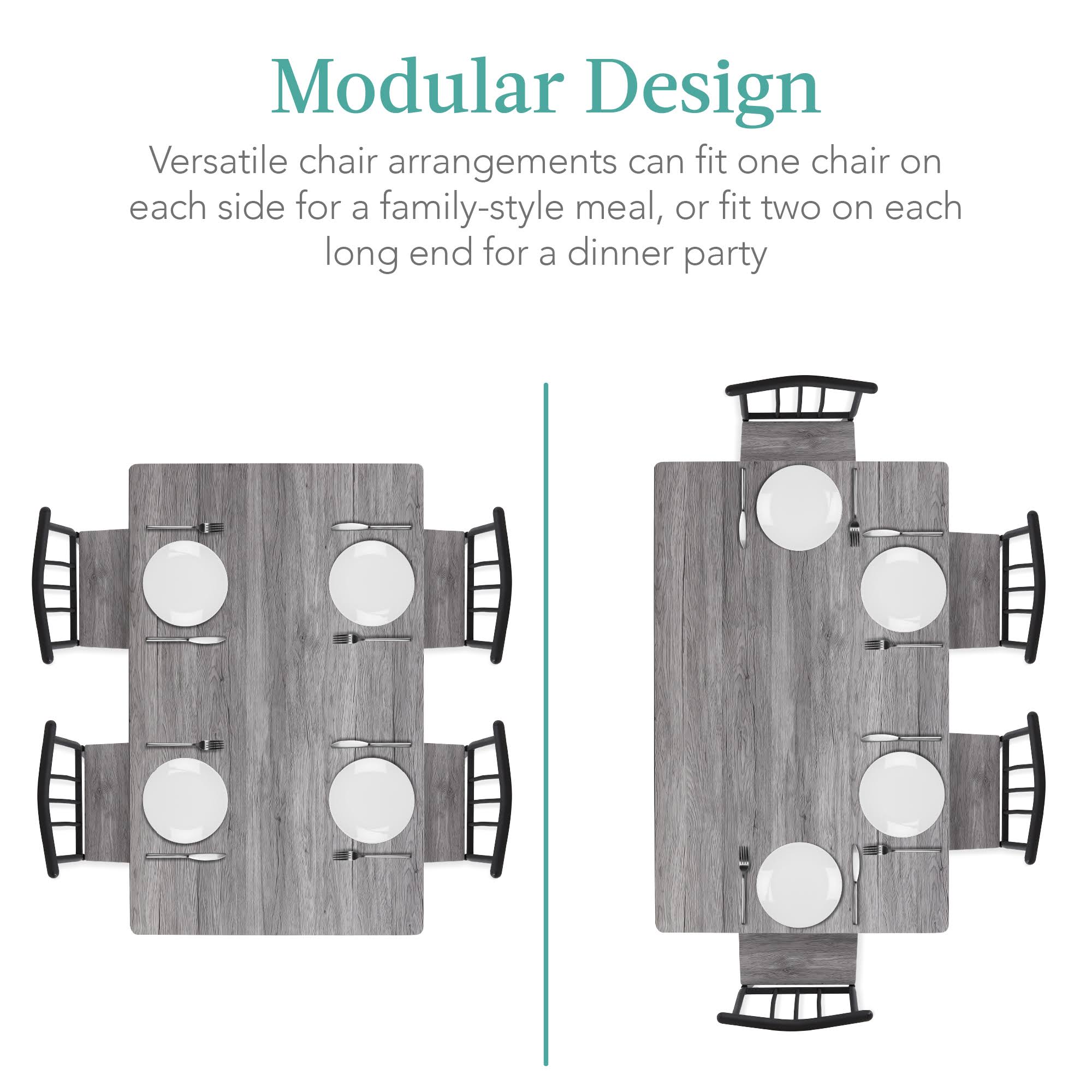 Best Choice Products 5-Piece Indoor Modern Metal Wood Rectangular Dining Table Furniture Set W/ 4 Chairs - Gray FH_IJGICS39 Best Choice Products 5-Piece Indoor Modern Metal Wood Rectangular Dining Table Furniture Set W/ 4 Chairs - Gray FH_IJGICS39