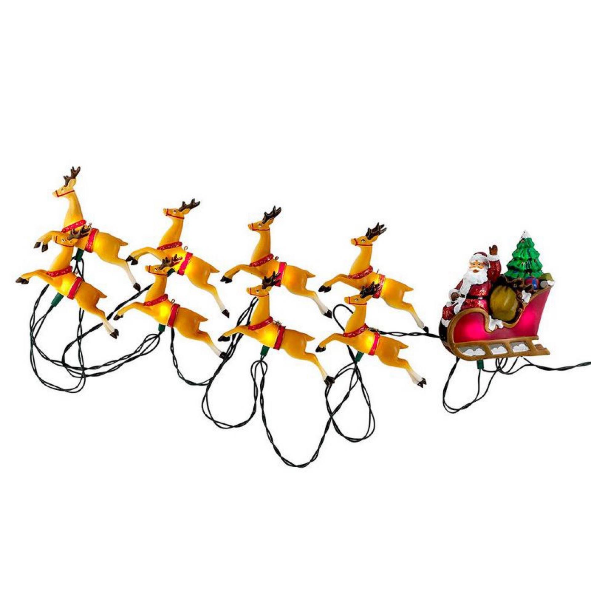 Kurt Adler 10-Light Santa Sleigh And Reindeer Light Set QR_AZSRG8LT Kurt Adler 10-Light Santa Sleigh And Reindeer Light Set QR_AZSRG8LT