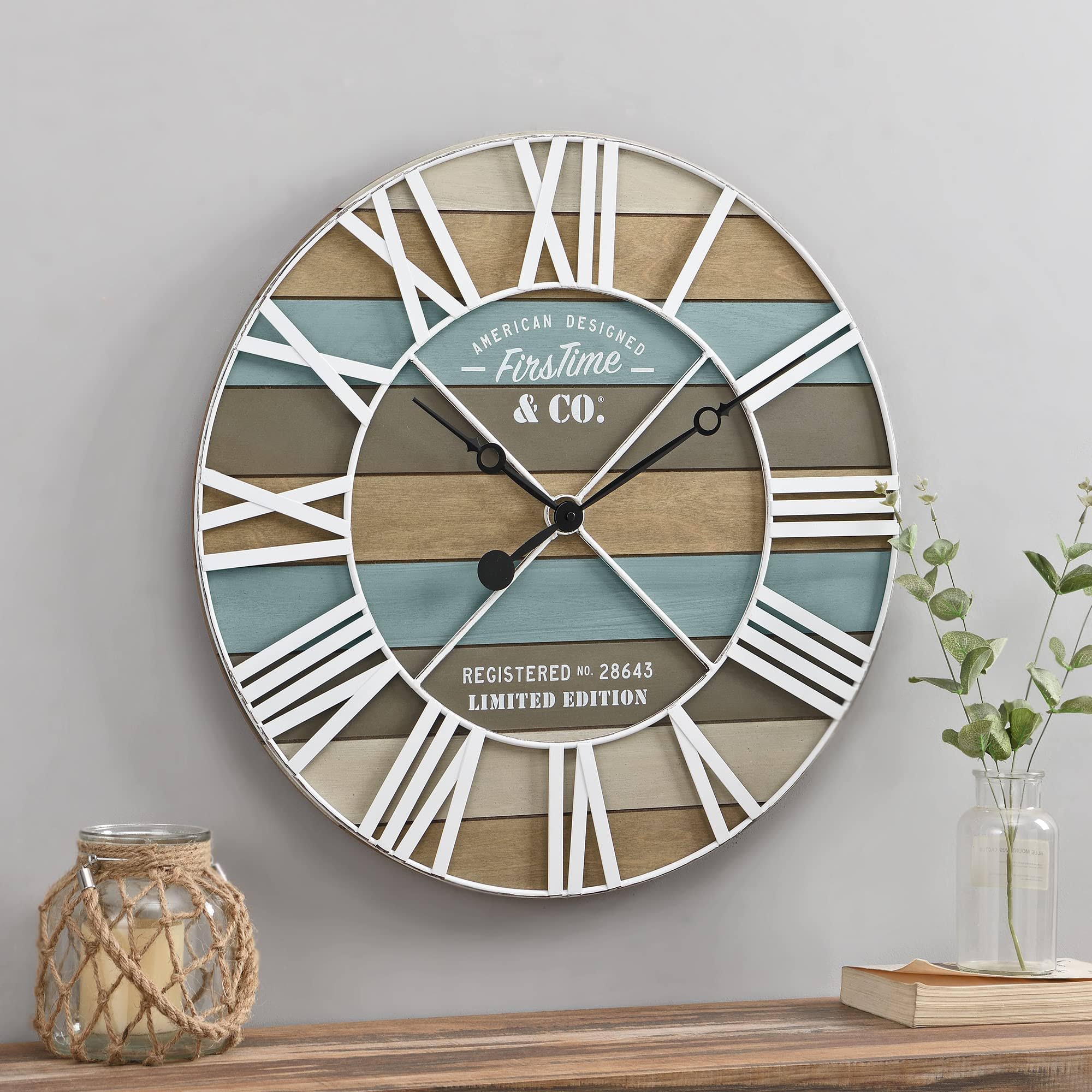 Firstime & Co. Maritime Planks Wall Clock, Multicolor 1Y_KJLEHQUG Firstime & Co. Maritime Planks Wall Clock, Multicolor 1Y_KJLEHQUG