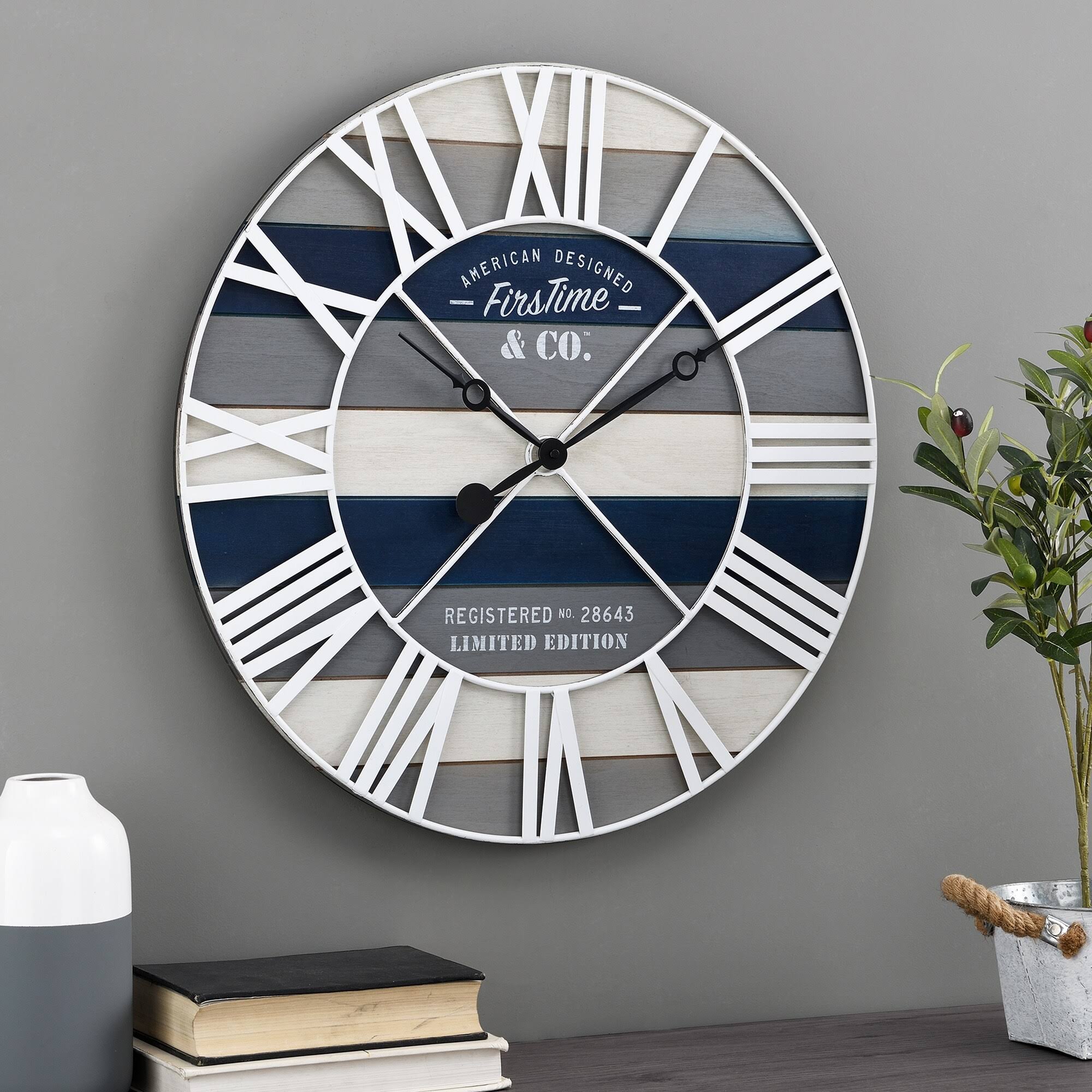 Firstime & Co. Maritime Planks Wall Clock, Multicolor 1Y_KJLEHQUG