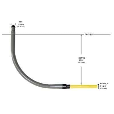Home-Flex 1-1/4 In. Ips Poly Dr 11 To 1-1/4 In. Mip Underground Meter Riser Bent I7_7WHWFHYP