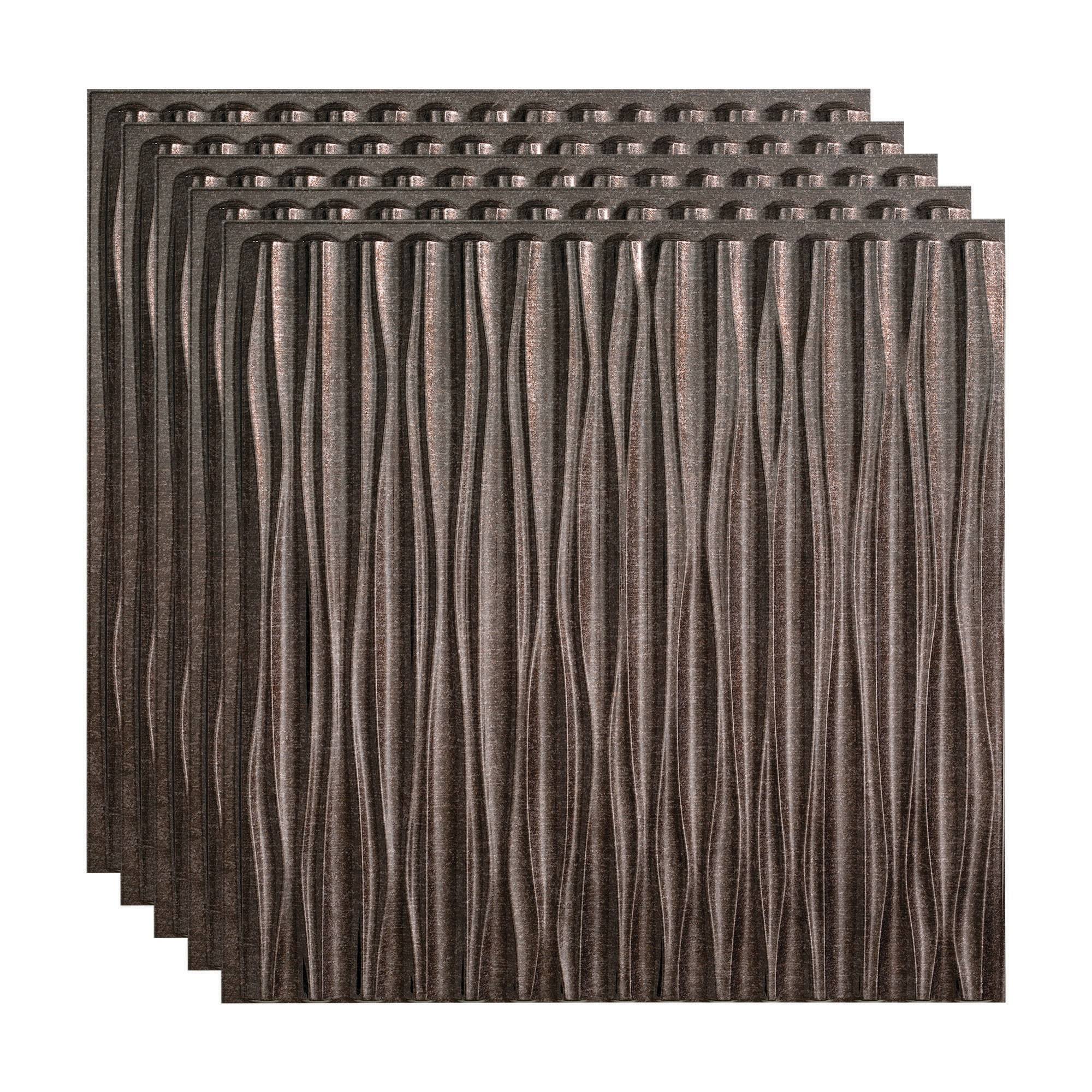 Fasade Dunes Vertical Decorative Vinyl 2ft X 2ft Glue Up Ceiling Tile In Polished Copper (5 Pack) QQ_ARRRCTNC Fasade Dunes Vertical Decorative Vinyl 2ft X 2ft Glue Up Ceiling Tile In Polished Copper (5 Pack) QQ_ARRRCTNC