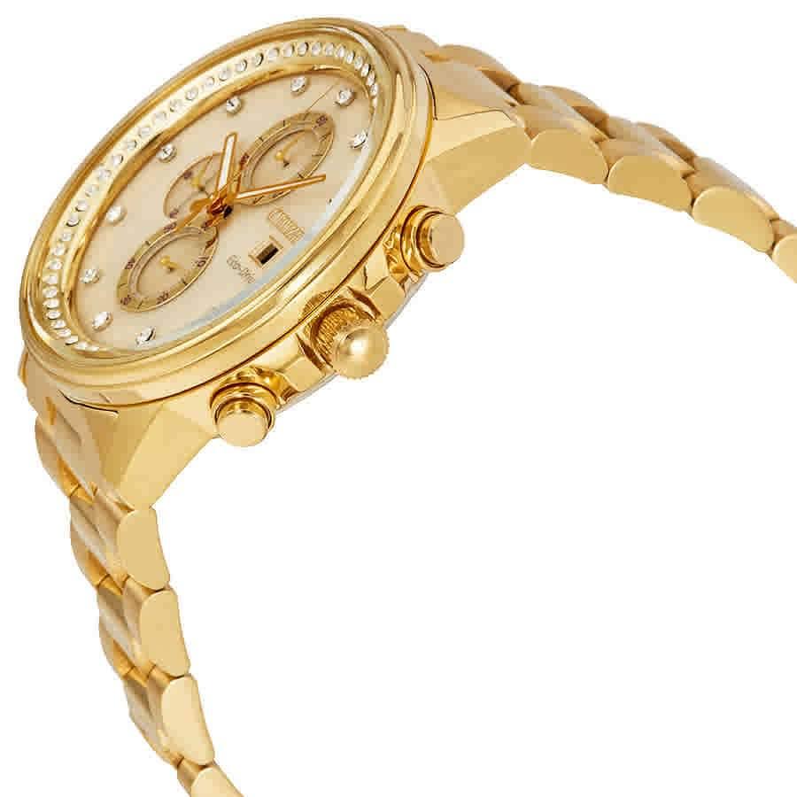 Citizen Eco-Drive Ladies' Crystal-Accented Nighthawk Chronograph Watch In Goldtone Stainless Steel MB_KCWP3ZNB Citizen Eco-Drive Ladies' Crystal-Accented Nighthawk Chronograph Watch In Goldtone Stainless Steel MB_KCWP3ZNB