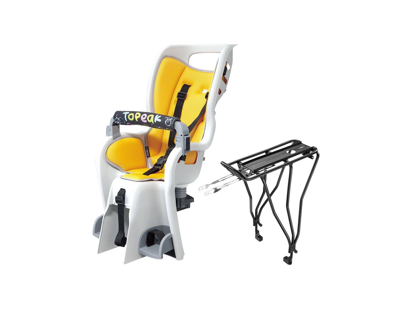Topeak Baby Seat Ii Child Seat With Disc Compatible Rear Rack - Fits 29 Inch, Mtx 2.0, Gray/Yellow FE_TJRGNZOT