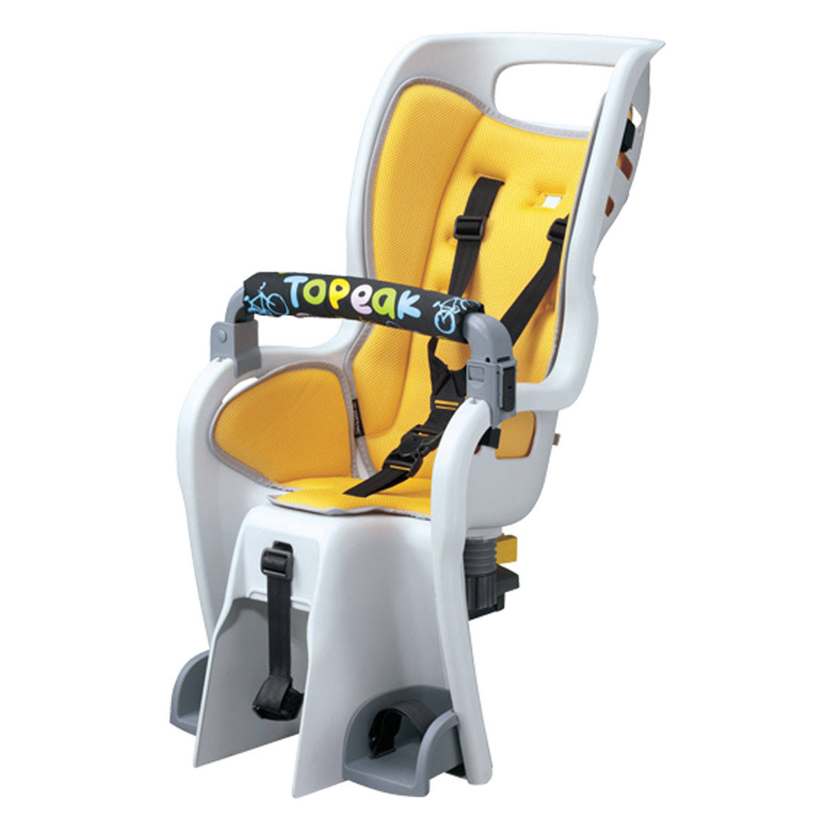 Topeak Baby Seat Ii Child Seat With Disc Compatible Rear Rack - Fits 29 Inch, Mtx 2.0, Gray/Yellow FE_TJRGNZOT