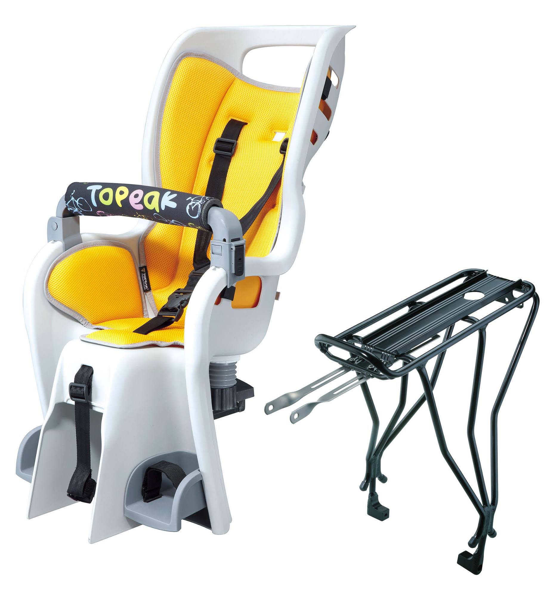 Topeak Baby Seat Ii Child Seat With Disc Compatible Rear Rack - Fits 29 Inch, Mtx 2.0, Gray/Yellow FE_TJRGNZOT